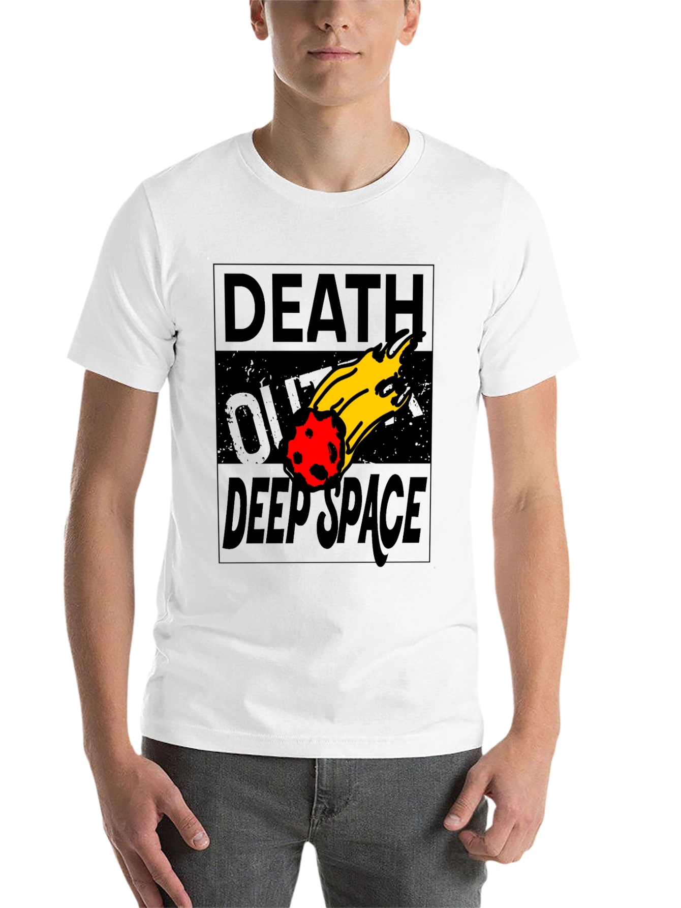Black Death Over Deep Space Graphic Tee - Black Cotton view 14