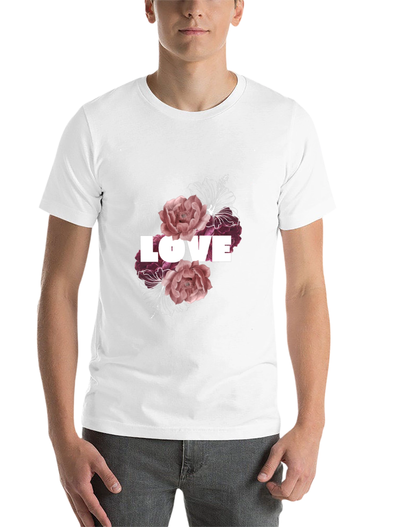 Black Floral Love T-Shirt - Black view 14