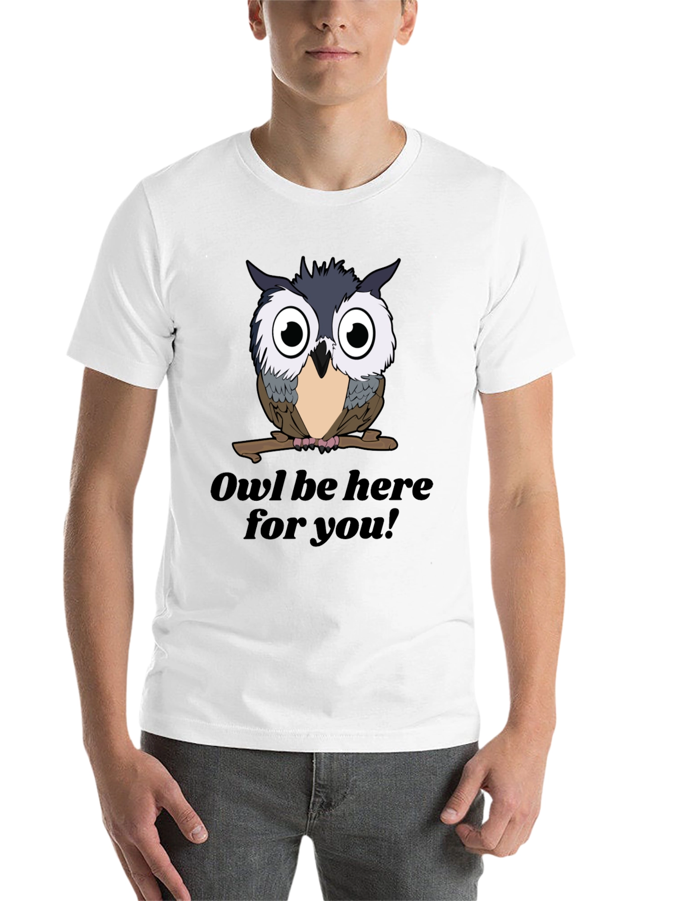 Black Owl Be Here For You T-Shirt - Black Graphic Tee view 14