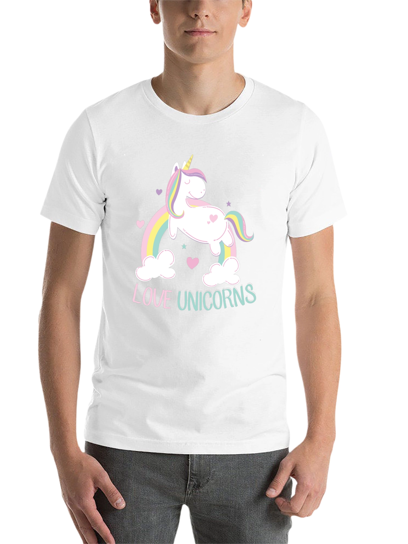 Black Love Unicorns Graphic Tee - Black Cotton Blend Shirt view 14