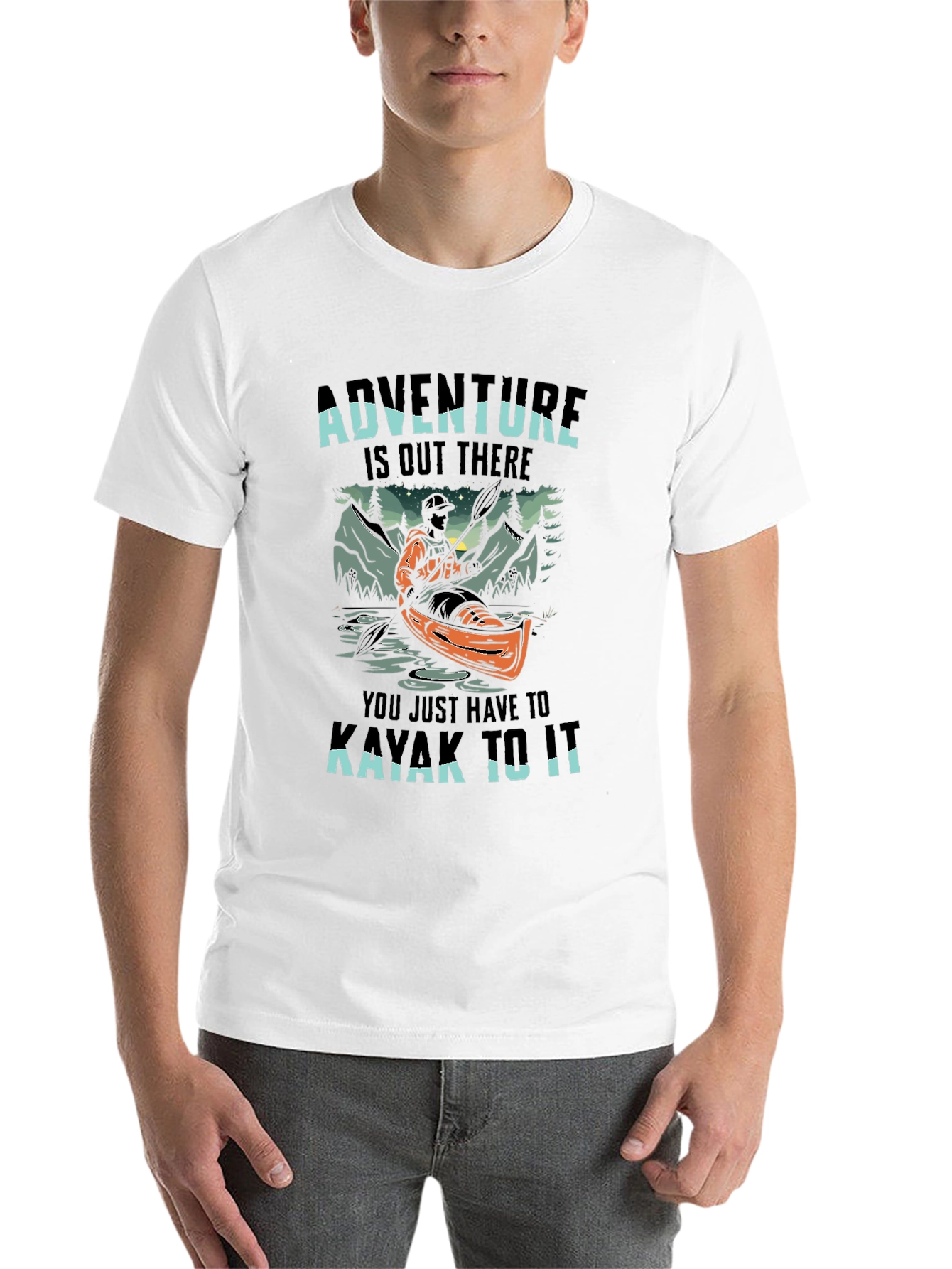 Black Adventure Kayak Graphic Tee - Explore Outdoors view 14