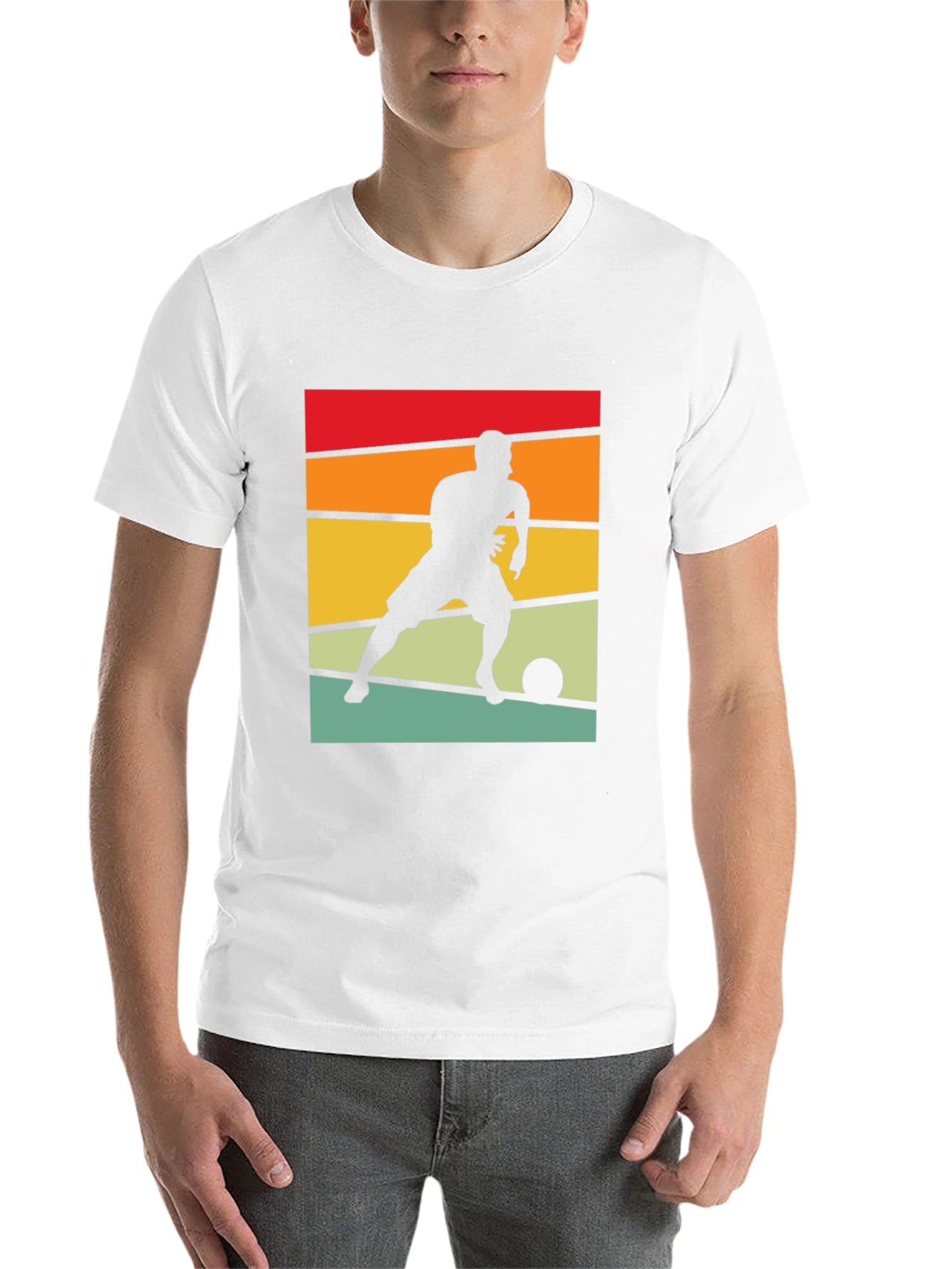 Black Retro Soccer Player Graphic Tee view 14