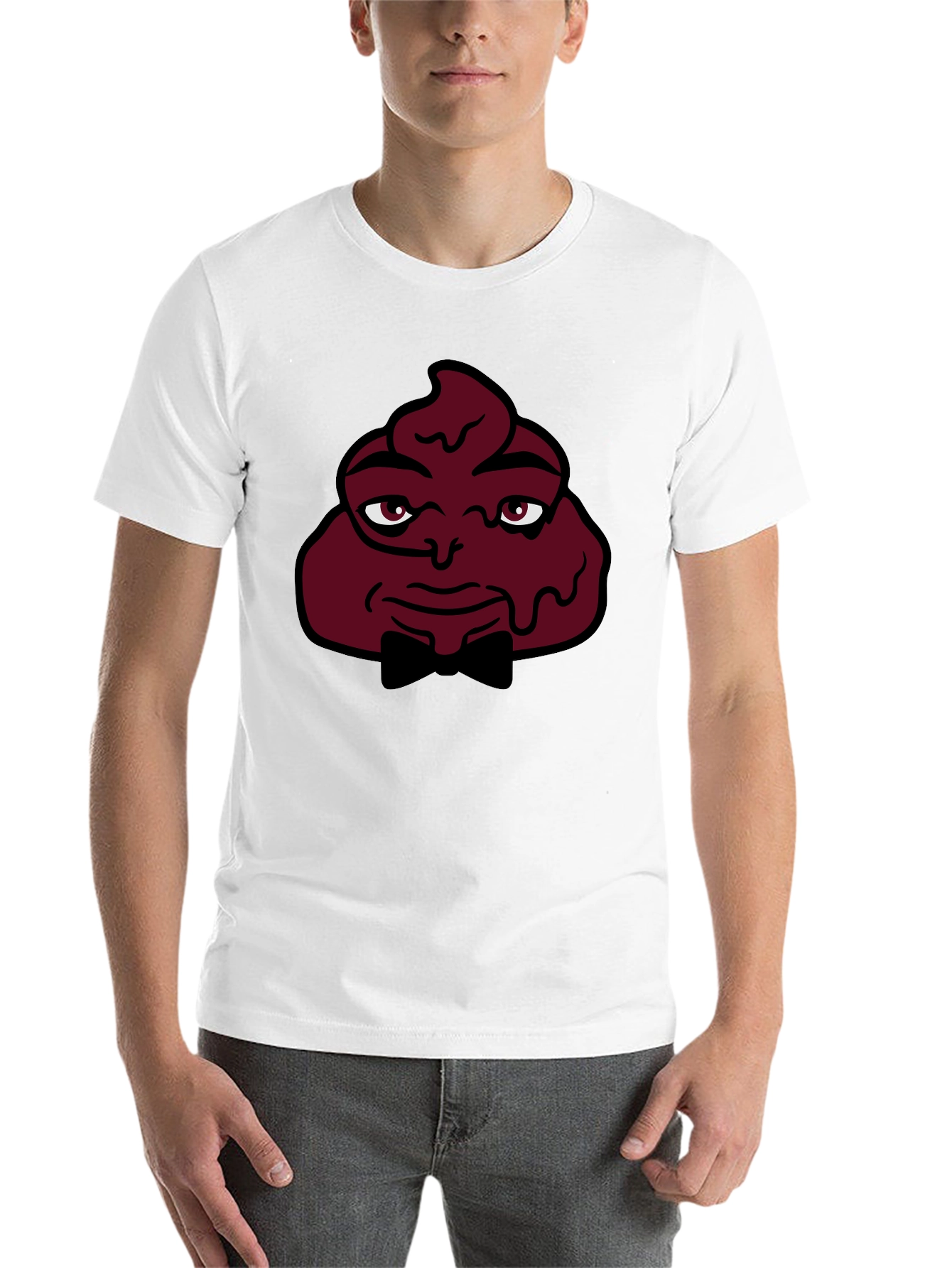Black Funny Poop Emoji Man T-Shirt - Black view 14