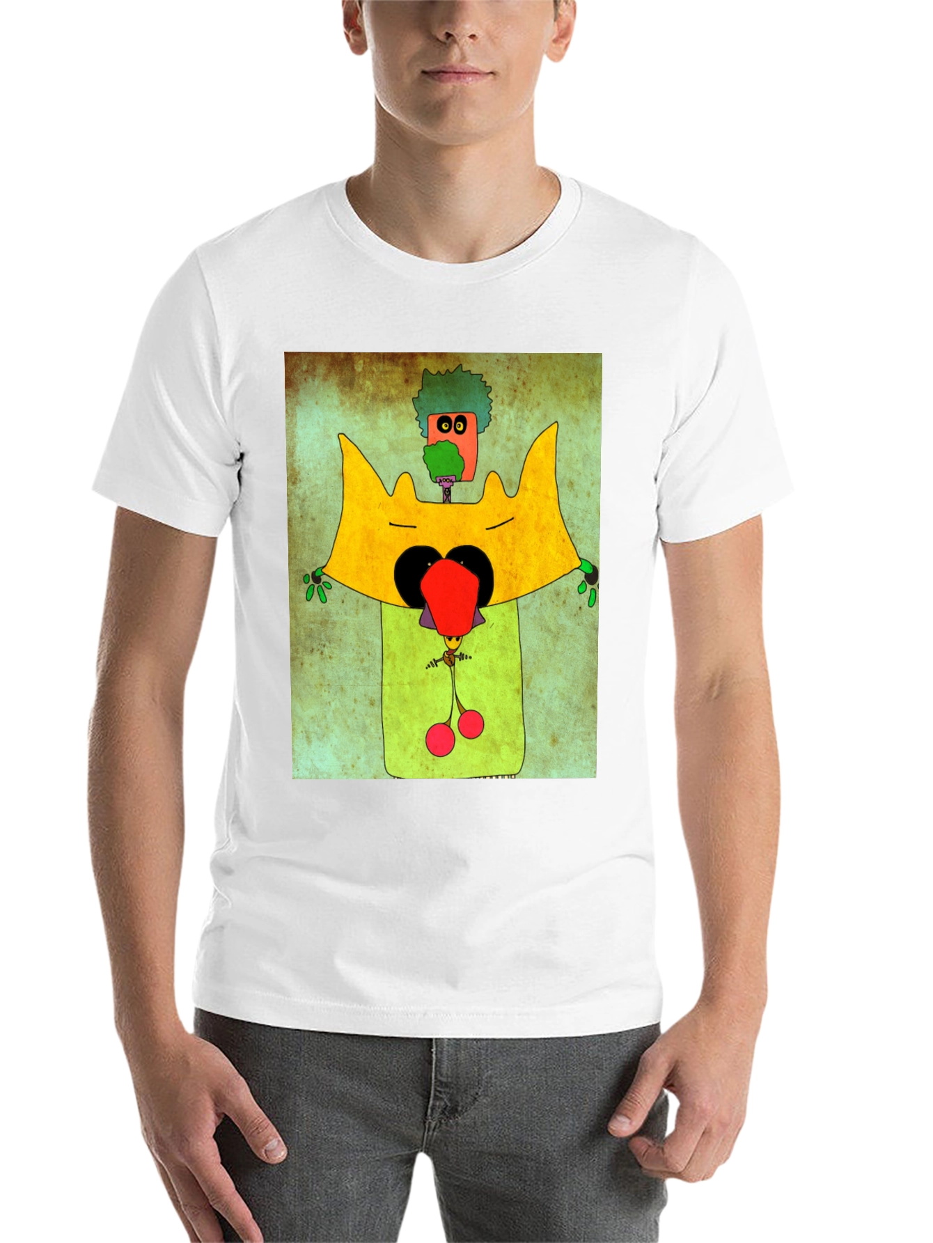 Black Funky Cartoon Character Graphic Tee view 14