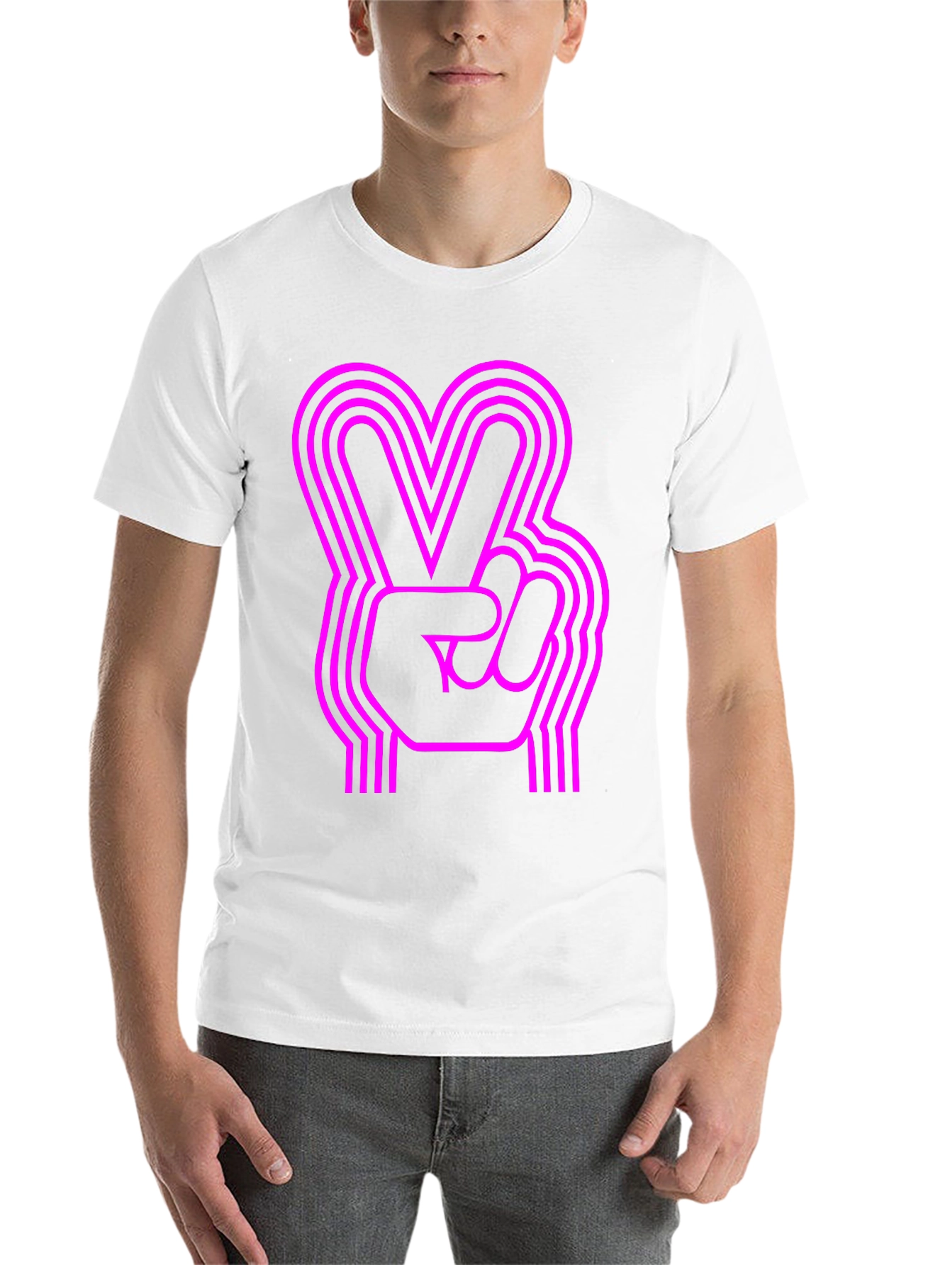 Black Retro Peace Sign Graphic Tee view 14