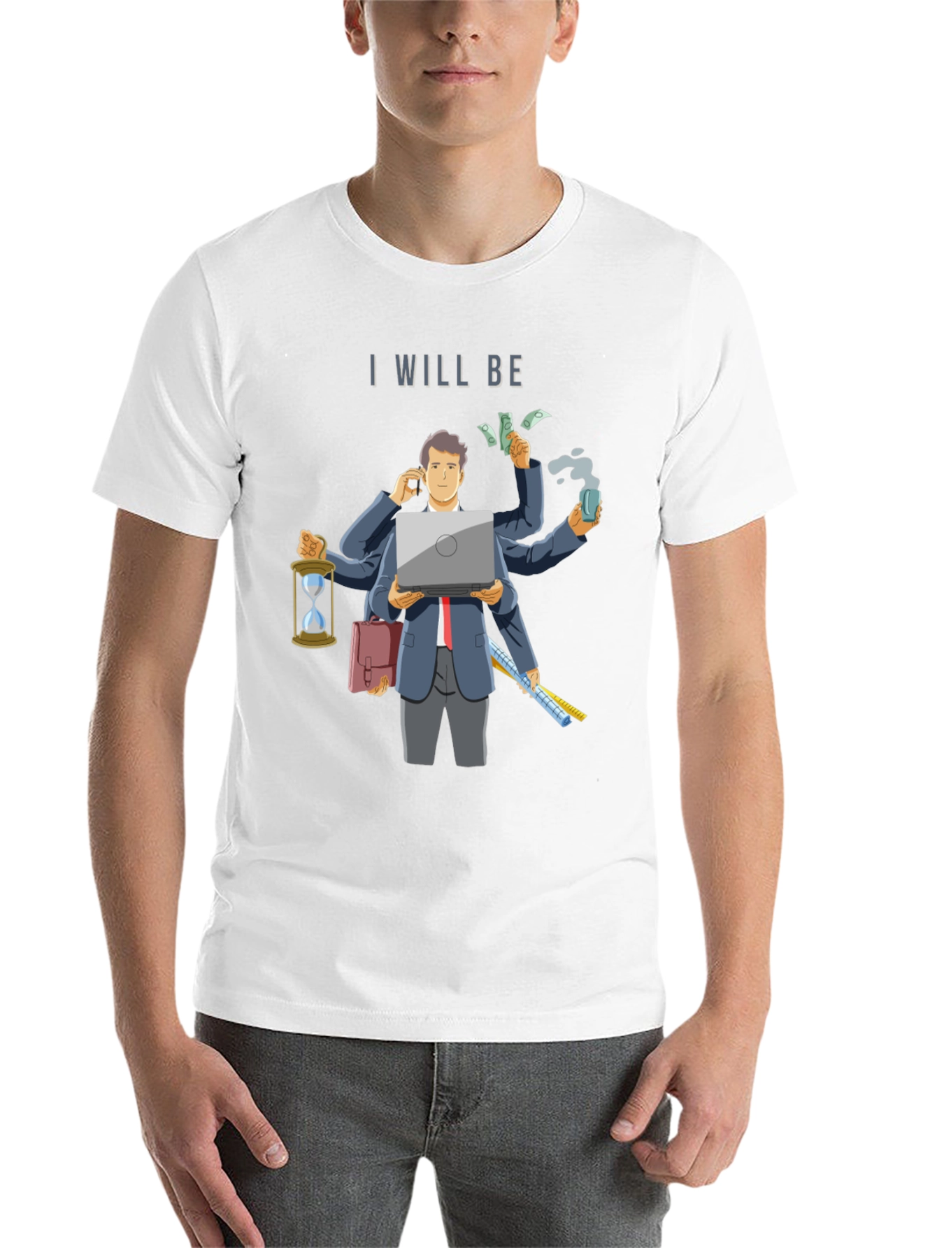 Black I Will Be Multitasking T-Shirt - Novelty Graphic Tee view 14