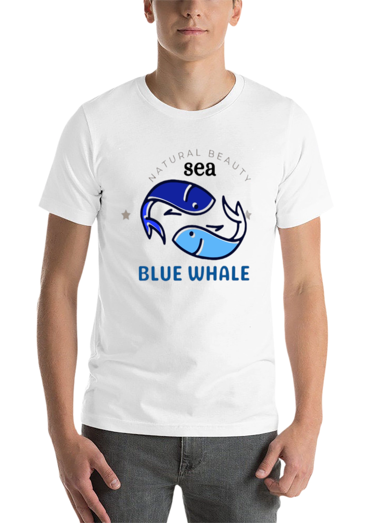 Black Blue Whale Sea Graphic T-Shirt view 14
