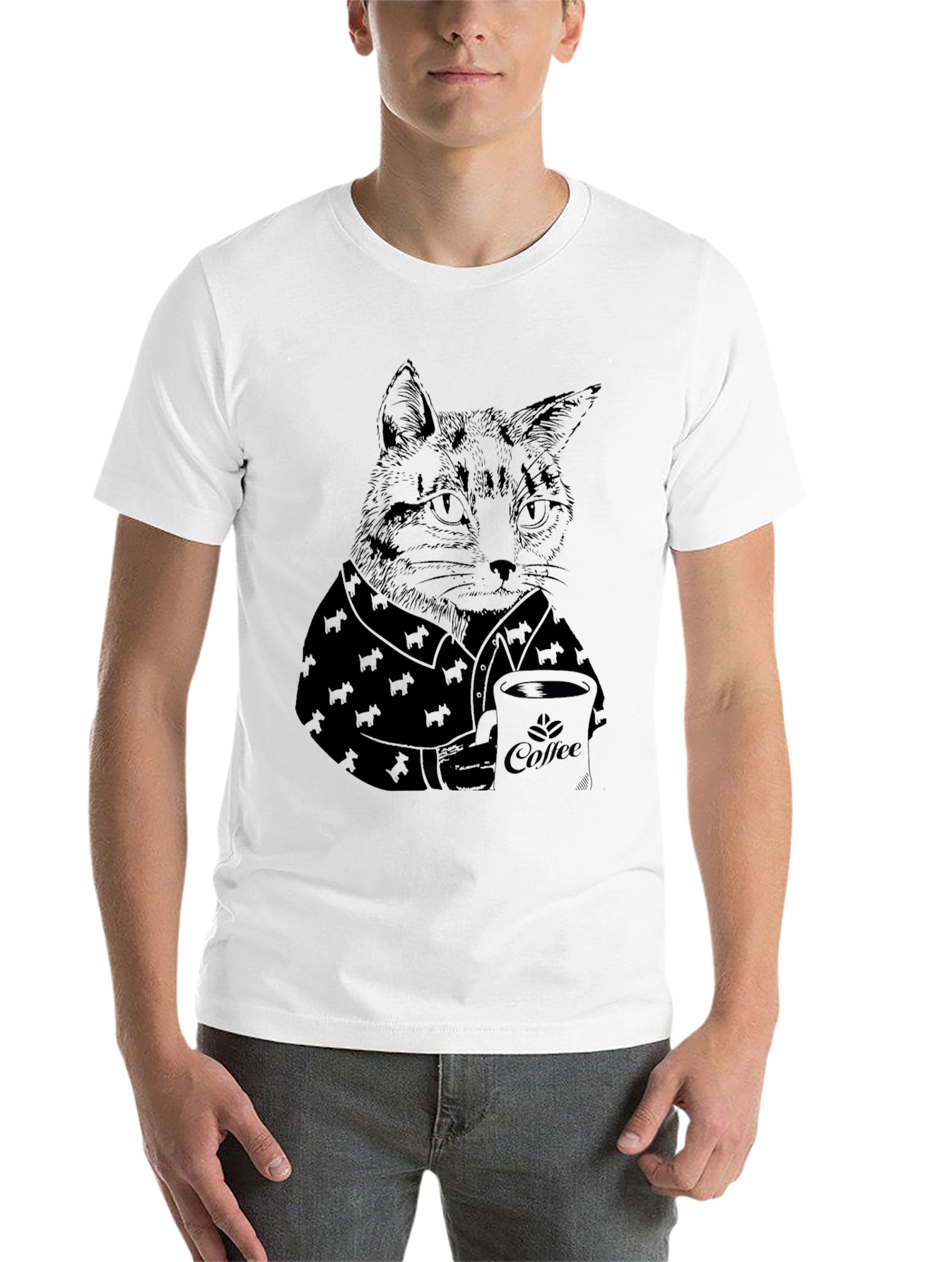 Black Cat Coffee Lover Black T-Shirt view 14