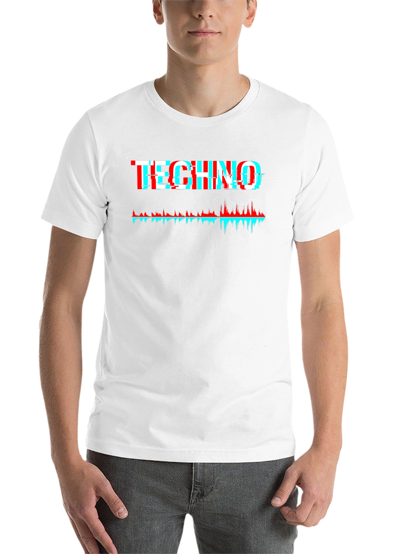 Black Techno Glitch Graphic Tee - Black view 14