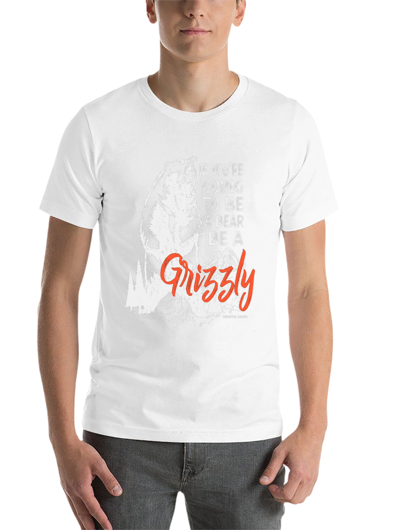 Black Be a Grizzly T-Shirt - Motivational Bear Graphic Tee view 14