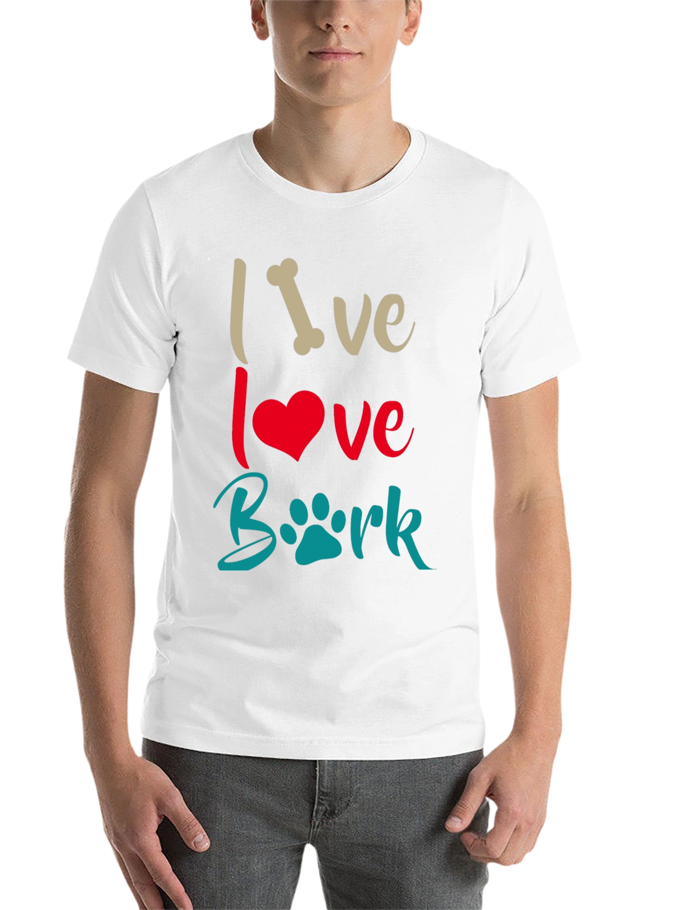 Black Live Love Bark T-Shirt - Dog Lover Tee view 14