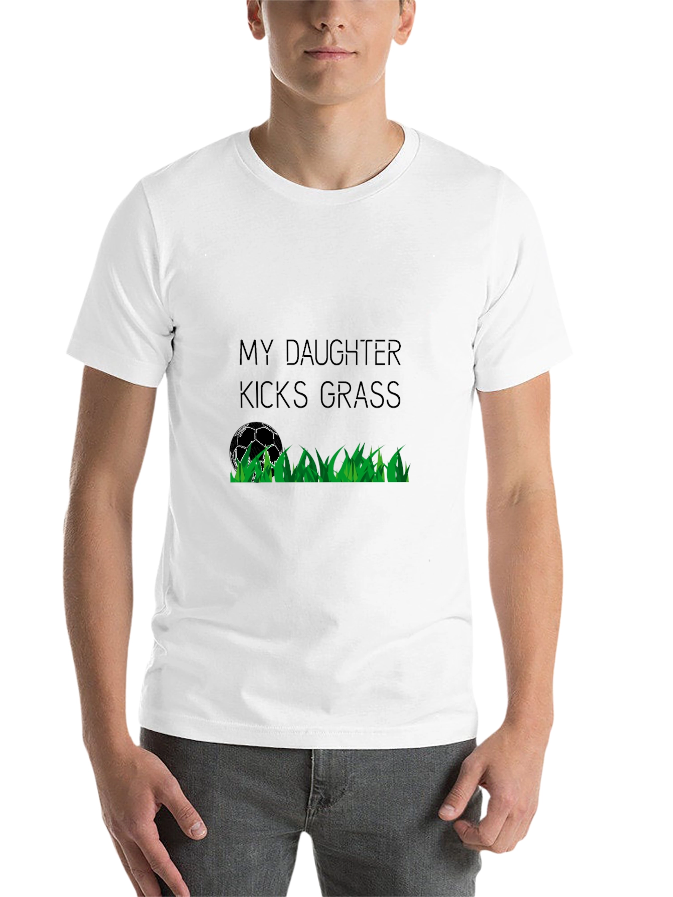 Black My Daughter Kicks Grass Soccer T-Shirt view 14