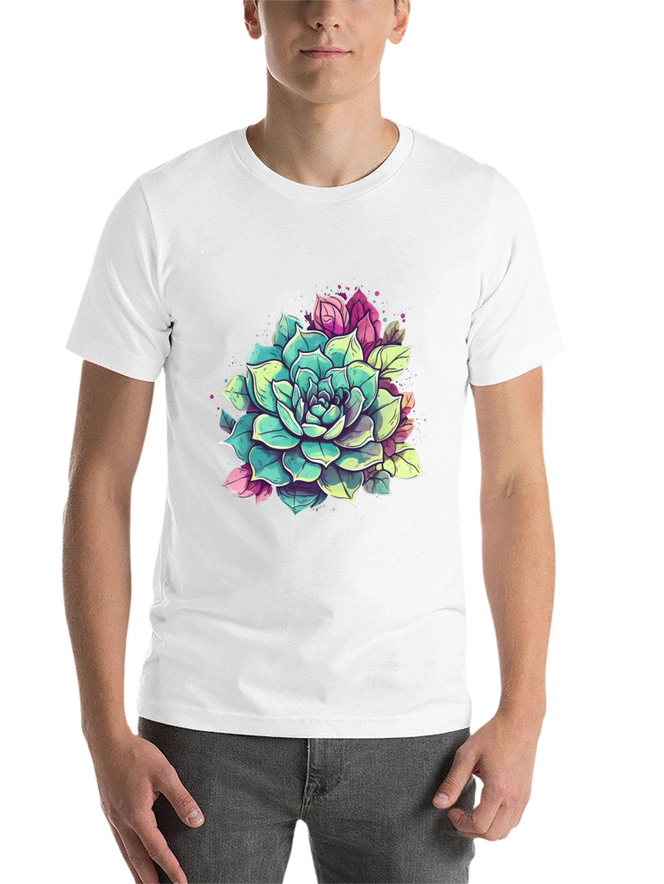 Black Succulent Graphic Tee - Black Cotton view 14