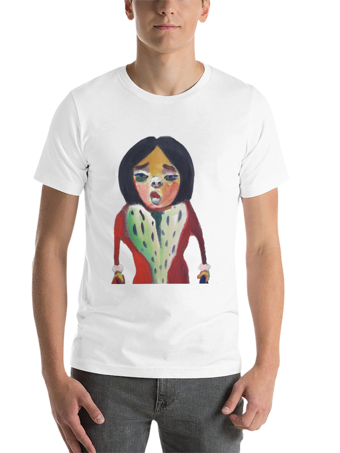 Black Unique Cartoon Graphic Tee - Black Cotton Casual Shirt view 14