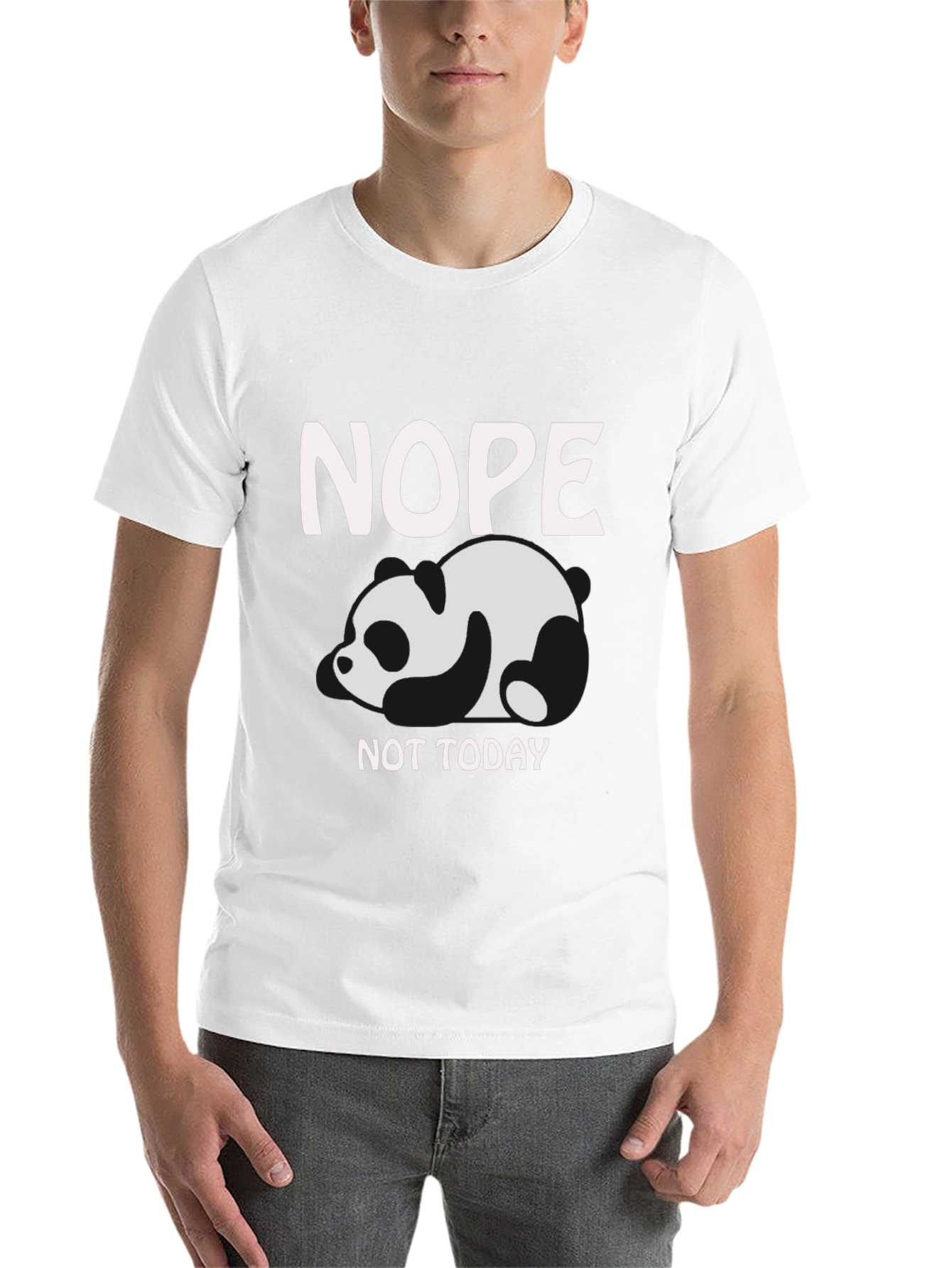 Black Nope Not Today Panda Graphic T-Shirt view 14