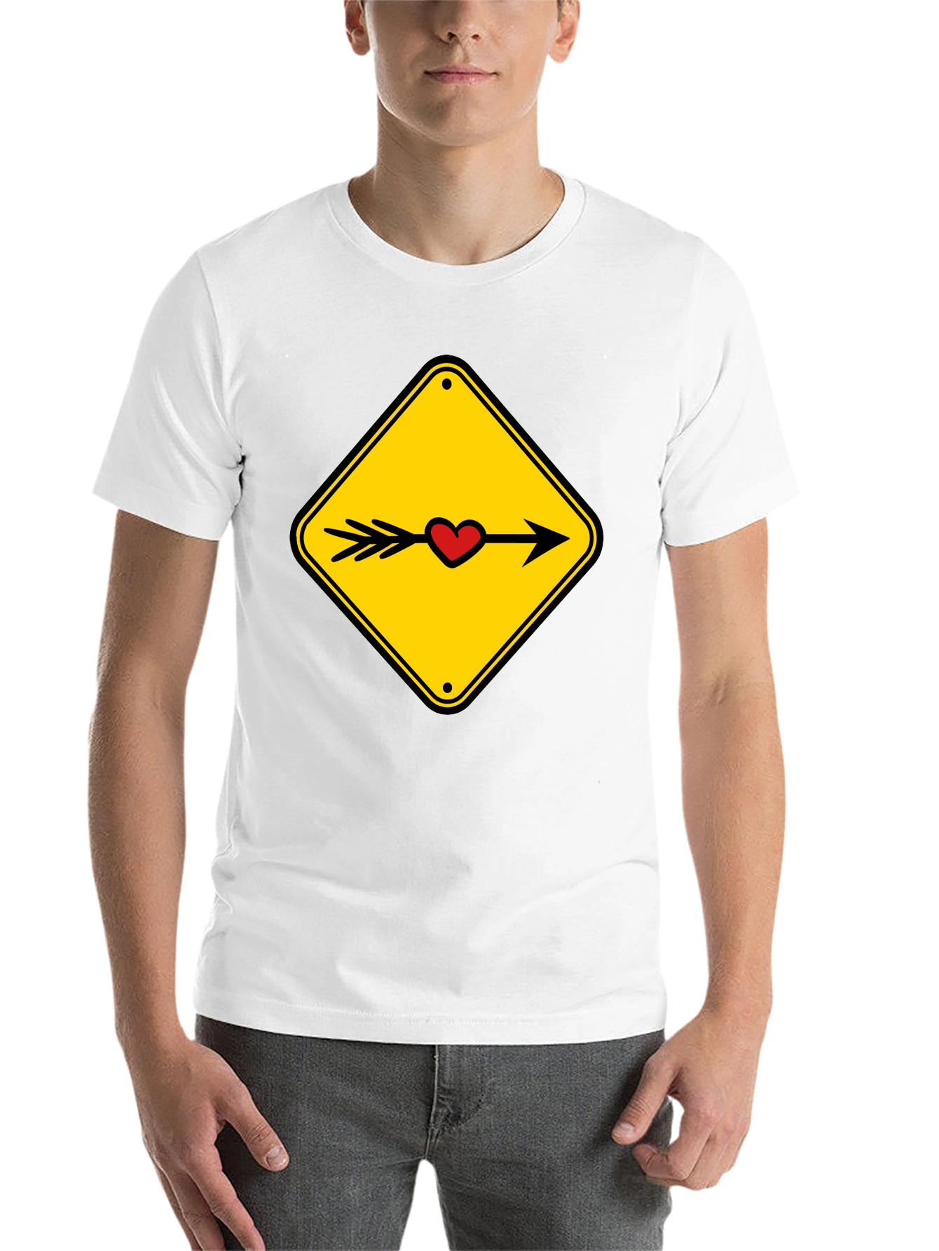 Black Heart Arrow Sign Black T-Shirt view 14