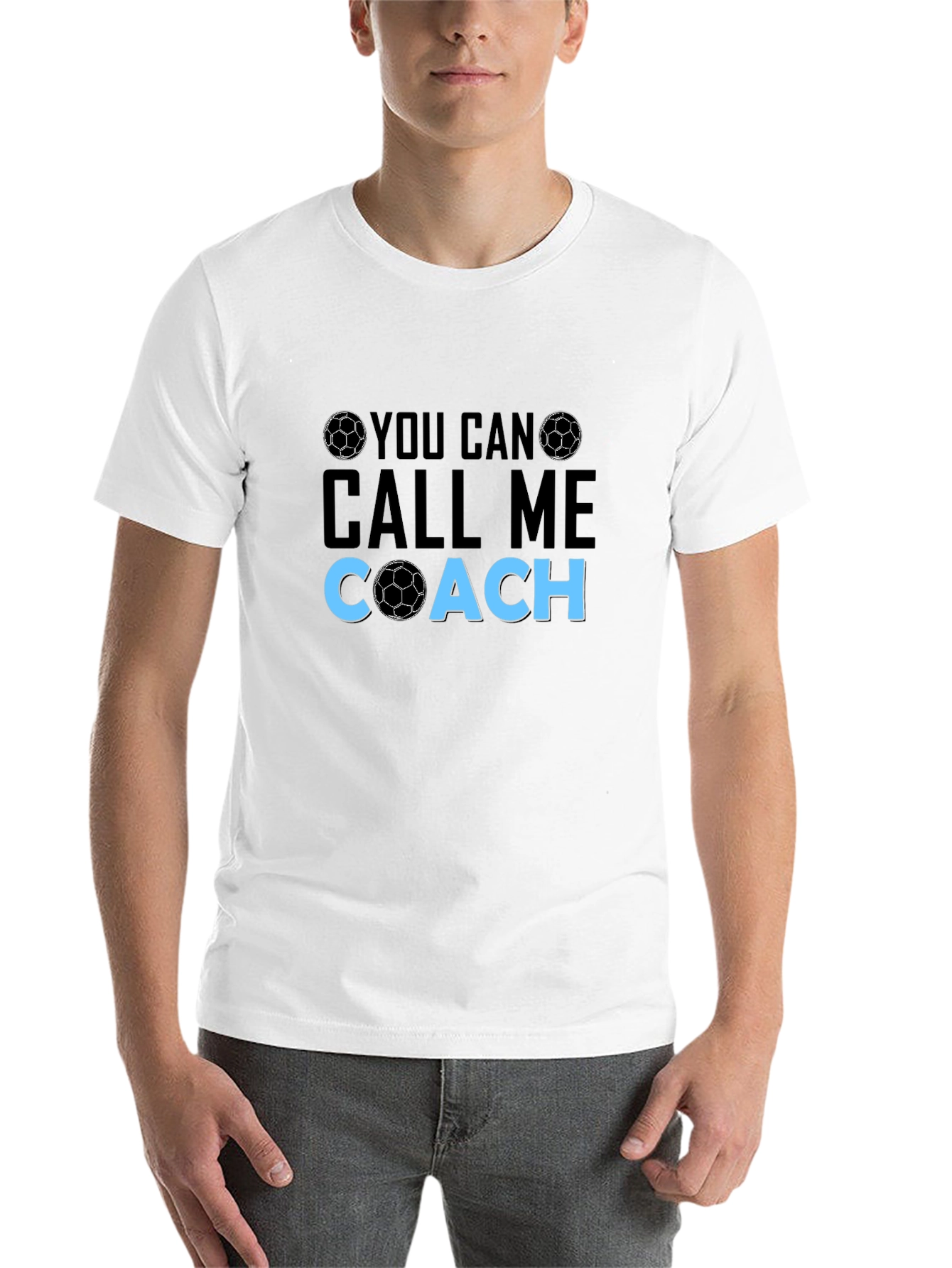 Black Soccer Coach Graphic T-Shirt view 14
