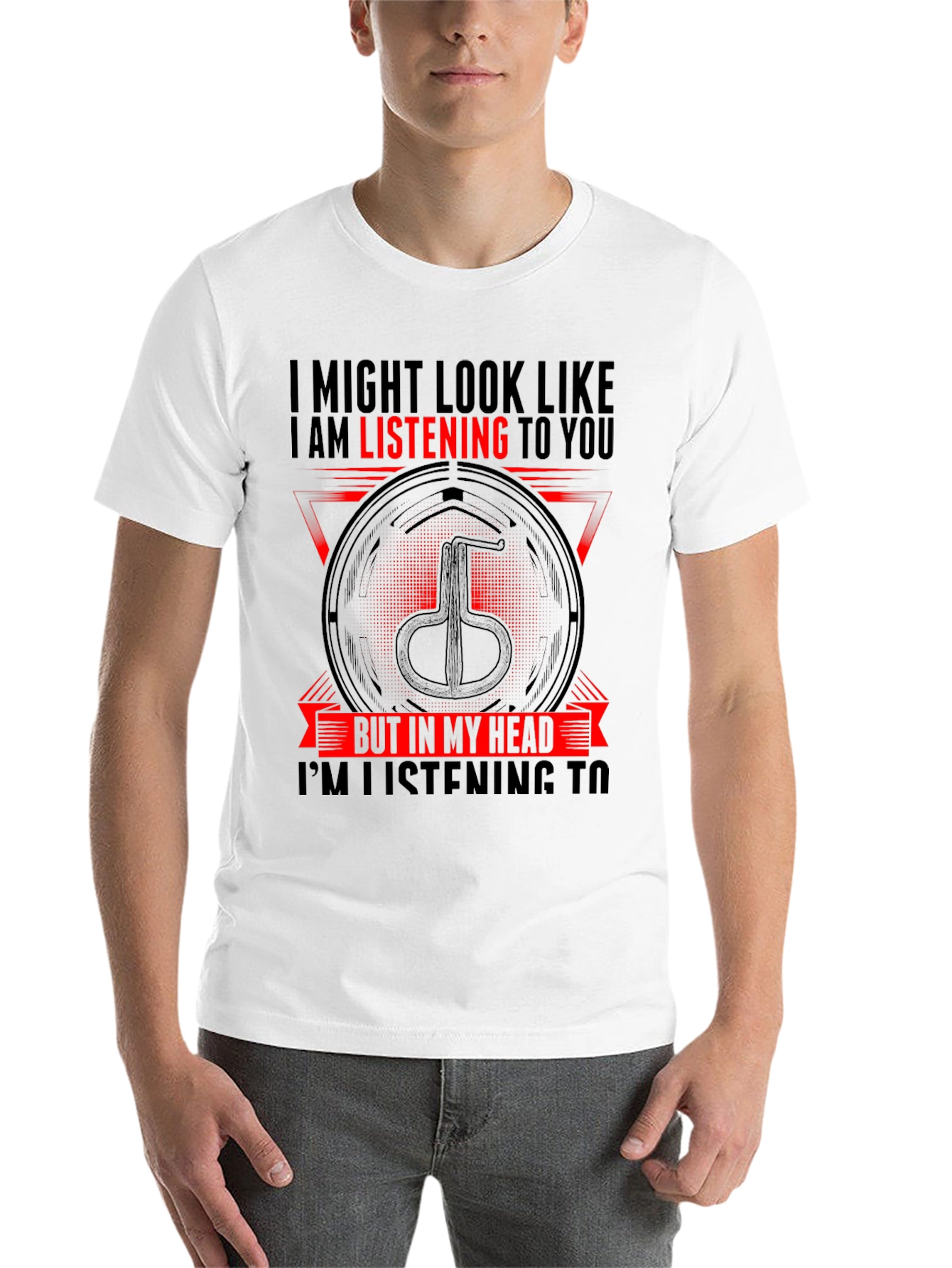 Black I'm Listening To Jaw Harp T-Shirt - Novelty Musical Gift view 14