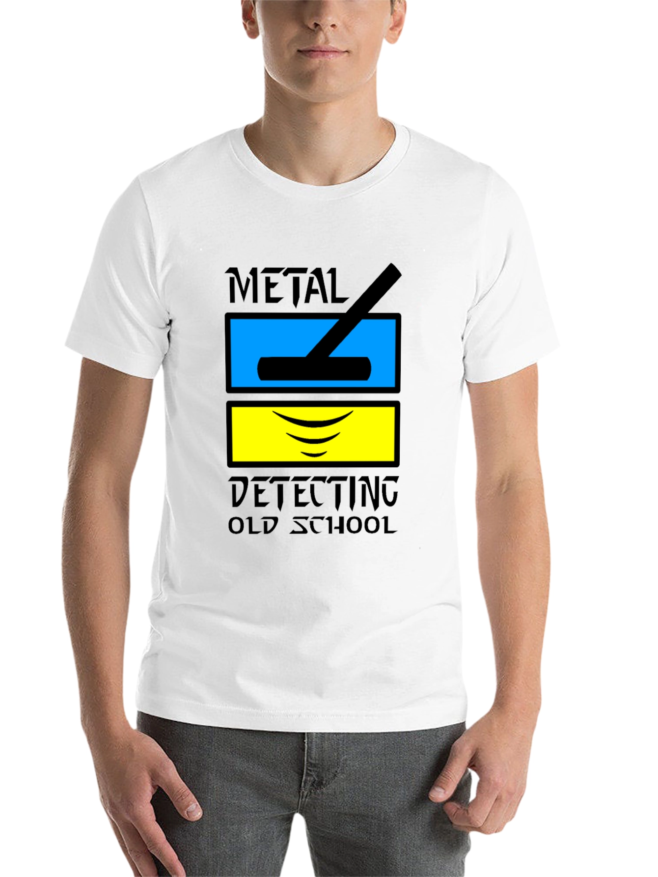Black Metal Detecting Old School T-Shirt view 14