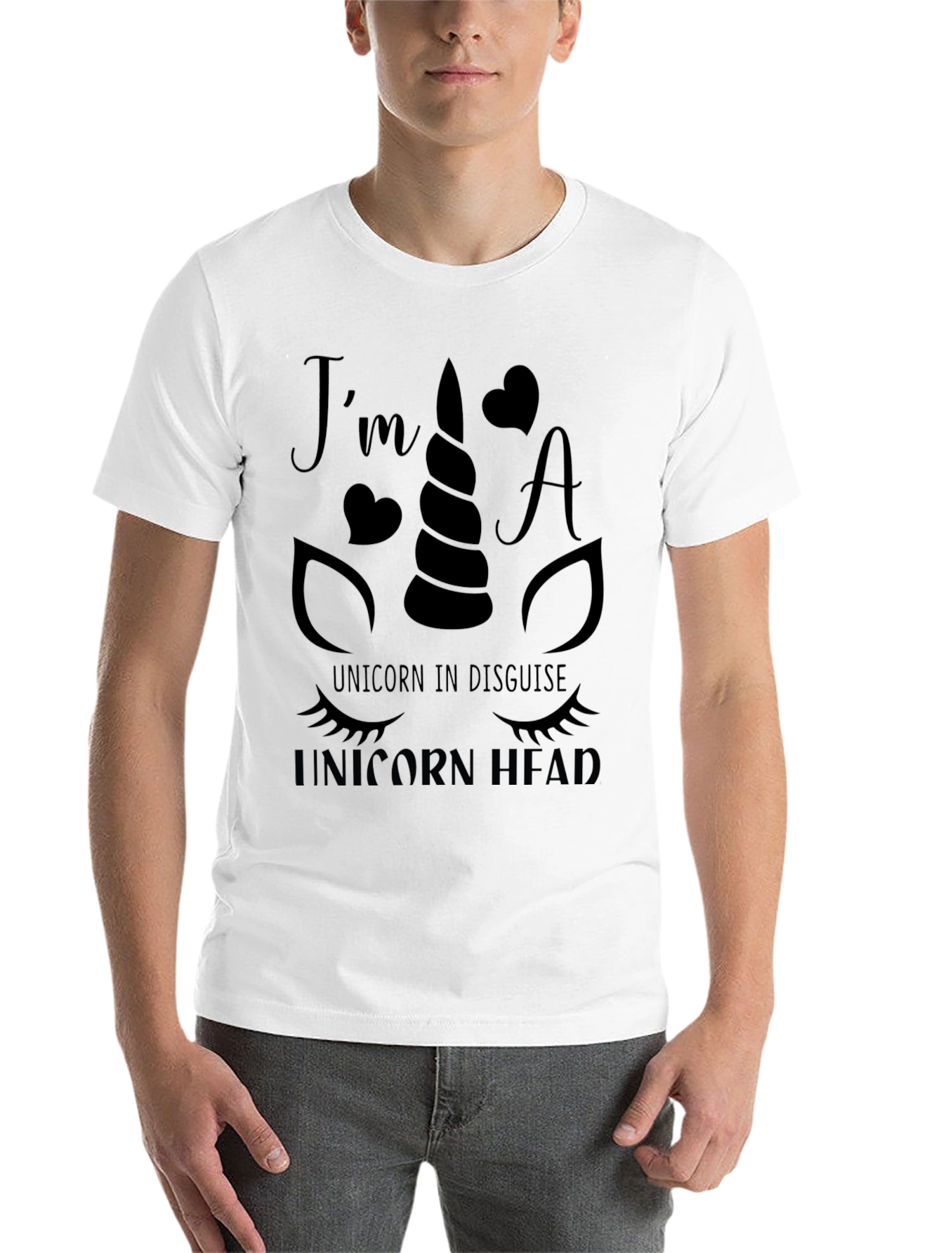 Black I'm a Unicorn in Disguise Graphic T-Shirt view 14