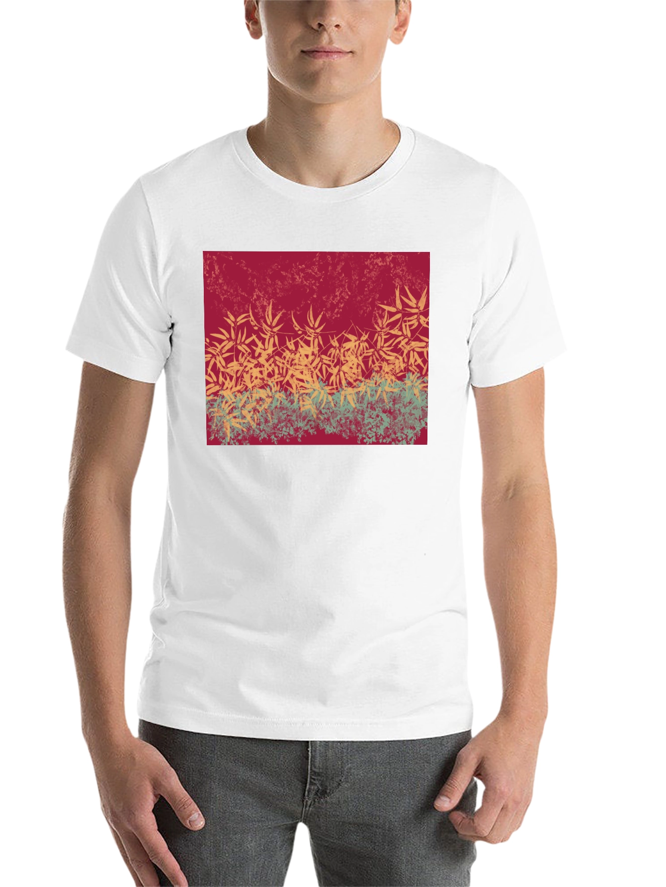 Black Botanical Print Crew Neck T-Shirt view 14