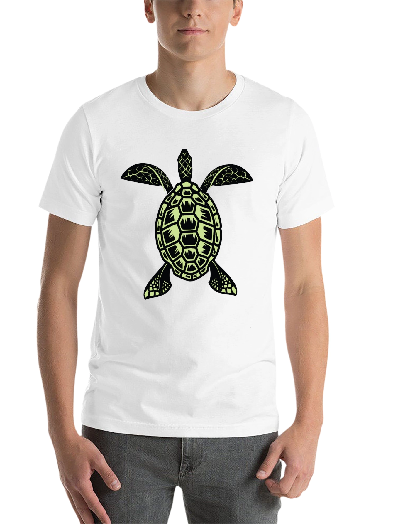 Black Turtle Graphic Tee - Black Cotton T-Shirt view 14