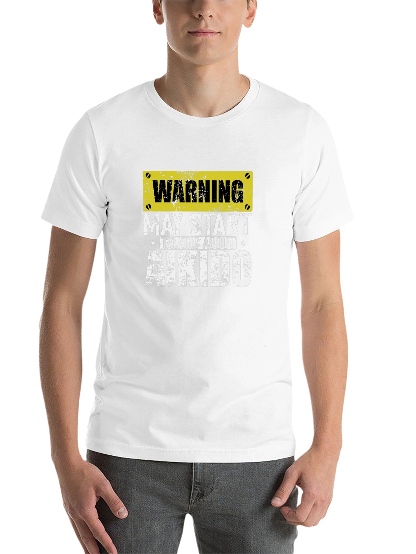 Black Warning Aikido T-Shirt - Martial Arts Fan Tee view 14