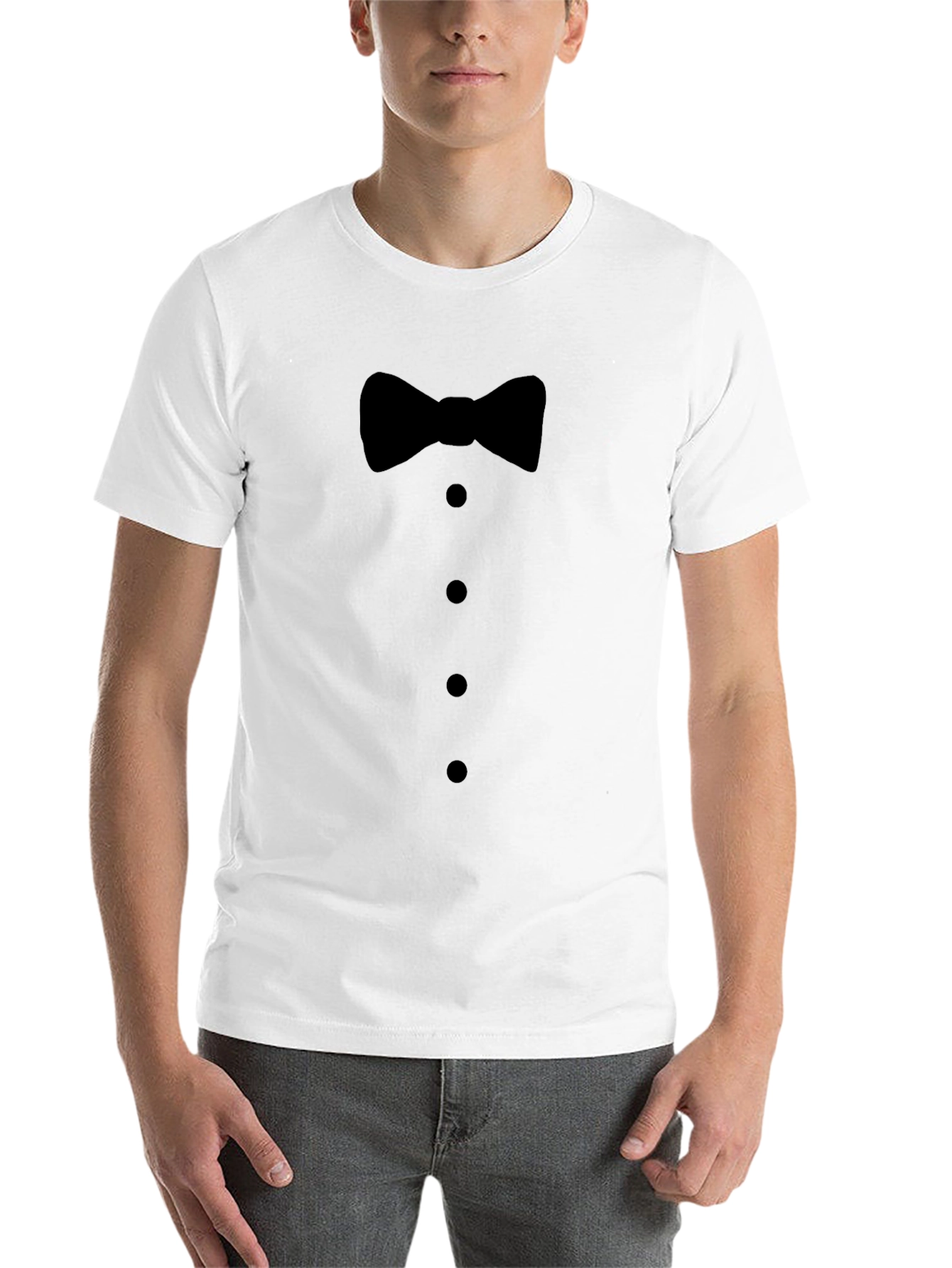 Black Black Bowtie Tuxedo Graphic T-Shirt view 14