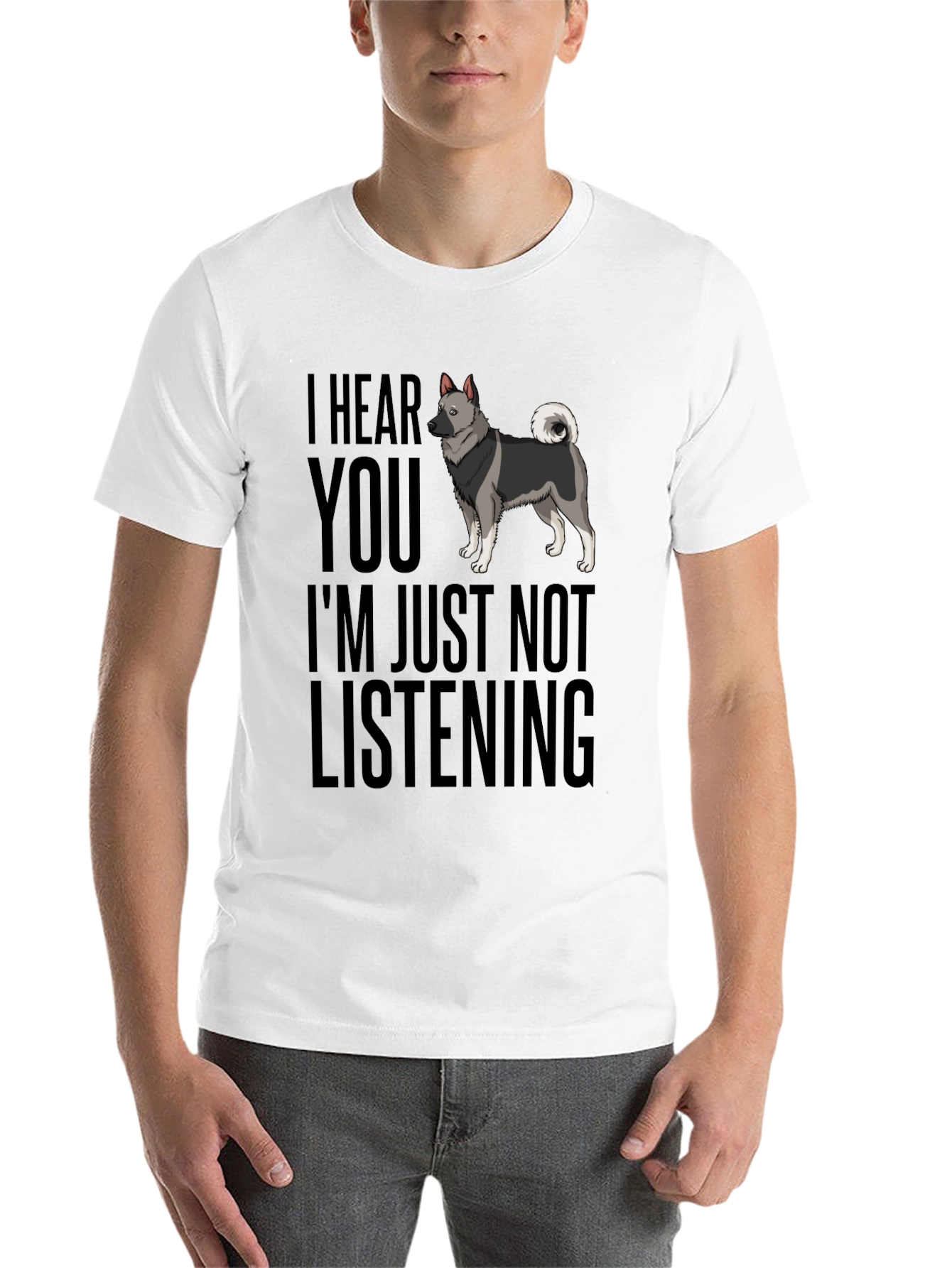 Black Funny Dog T-Shirt - I Hear You view 14