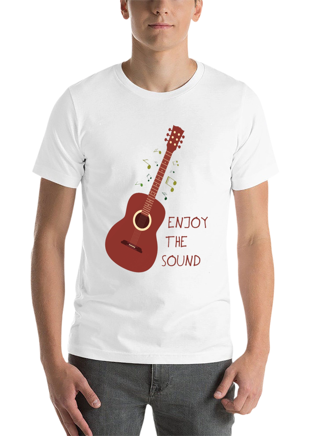 Black Enjoy The Sound T-Shirt - Guitar Graphic Tee view 14