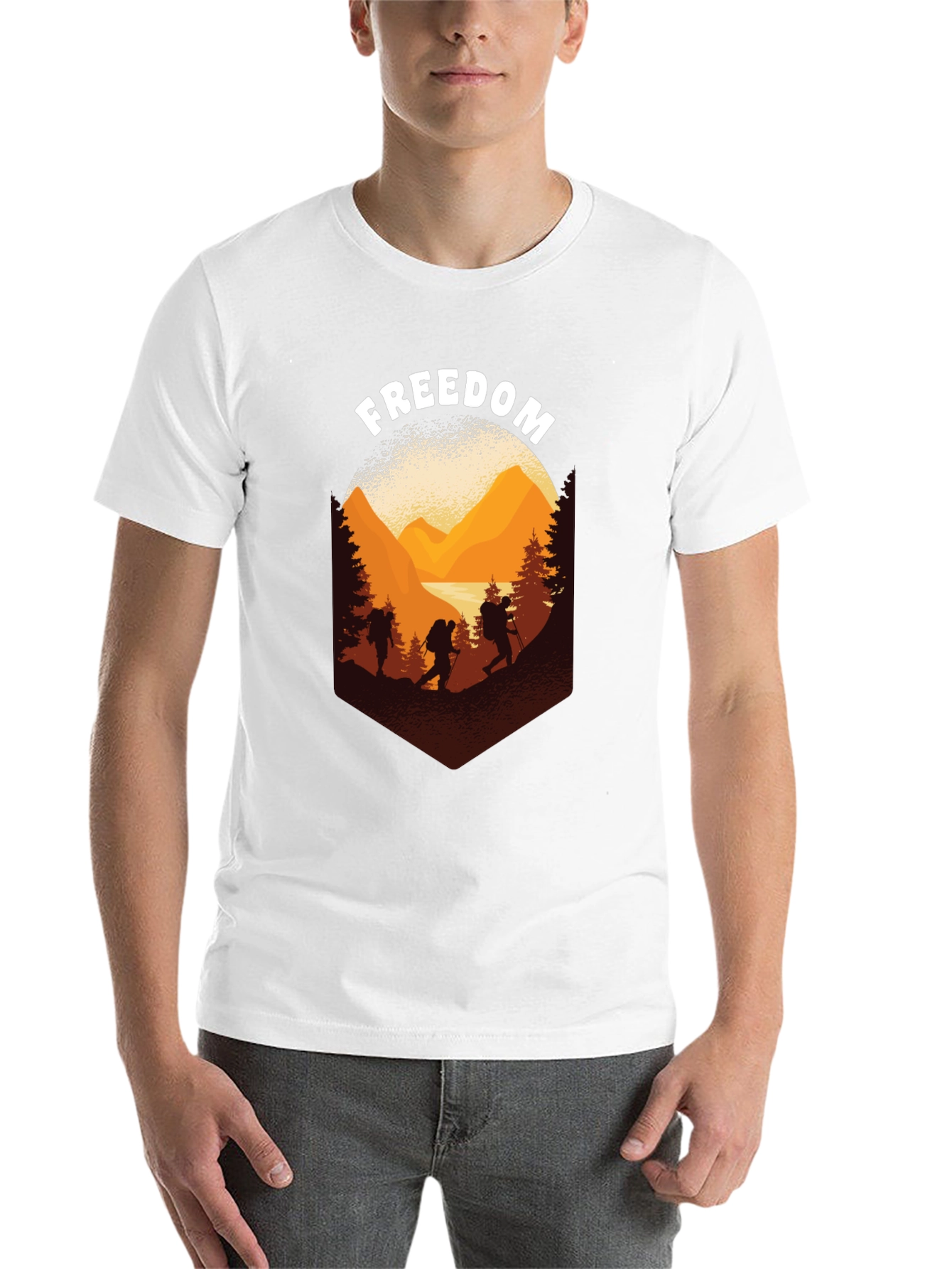 Black Freedom Hiking Adventure Graphic Tee view 14