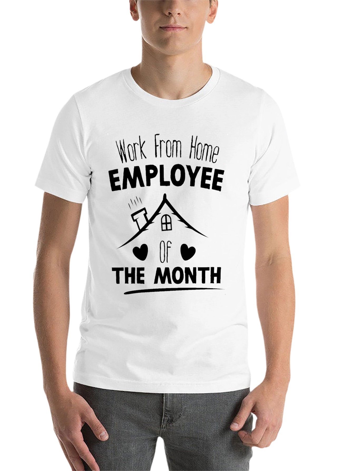 Black Work From Home Employee T-Shirt view 14
