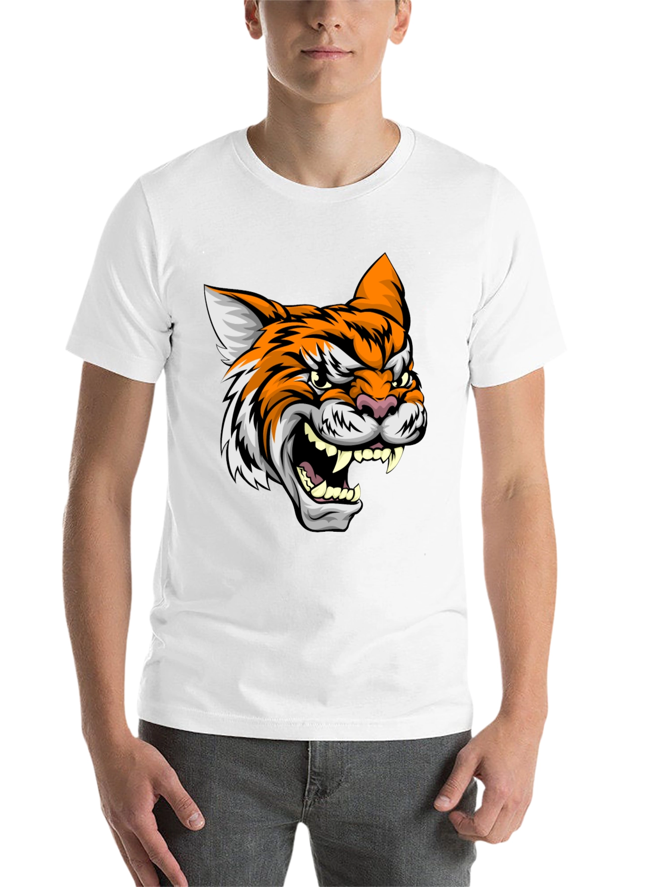Black Tiger Graphic Black T-Shirt view 14