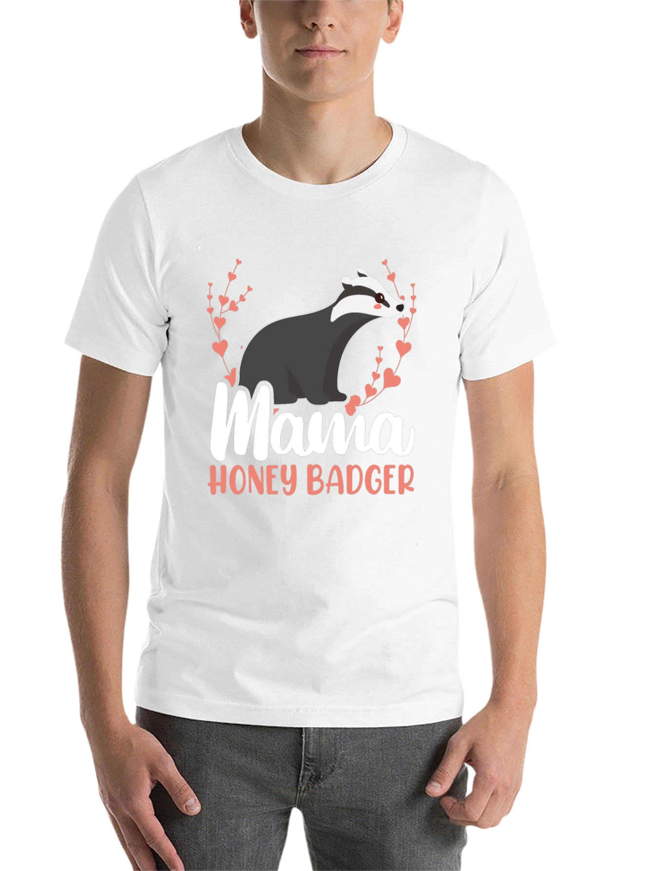 Black Mama Honey Badger T-Shirt - Cute Badger Design view 14