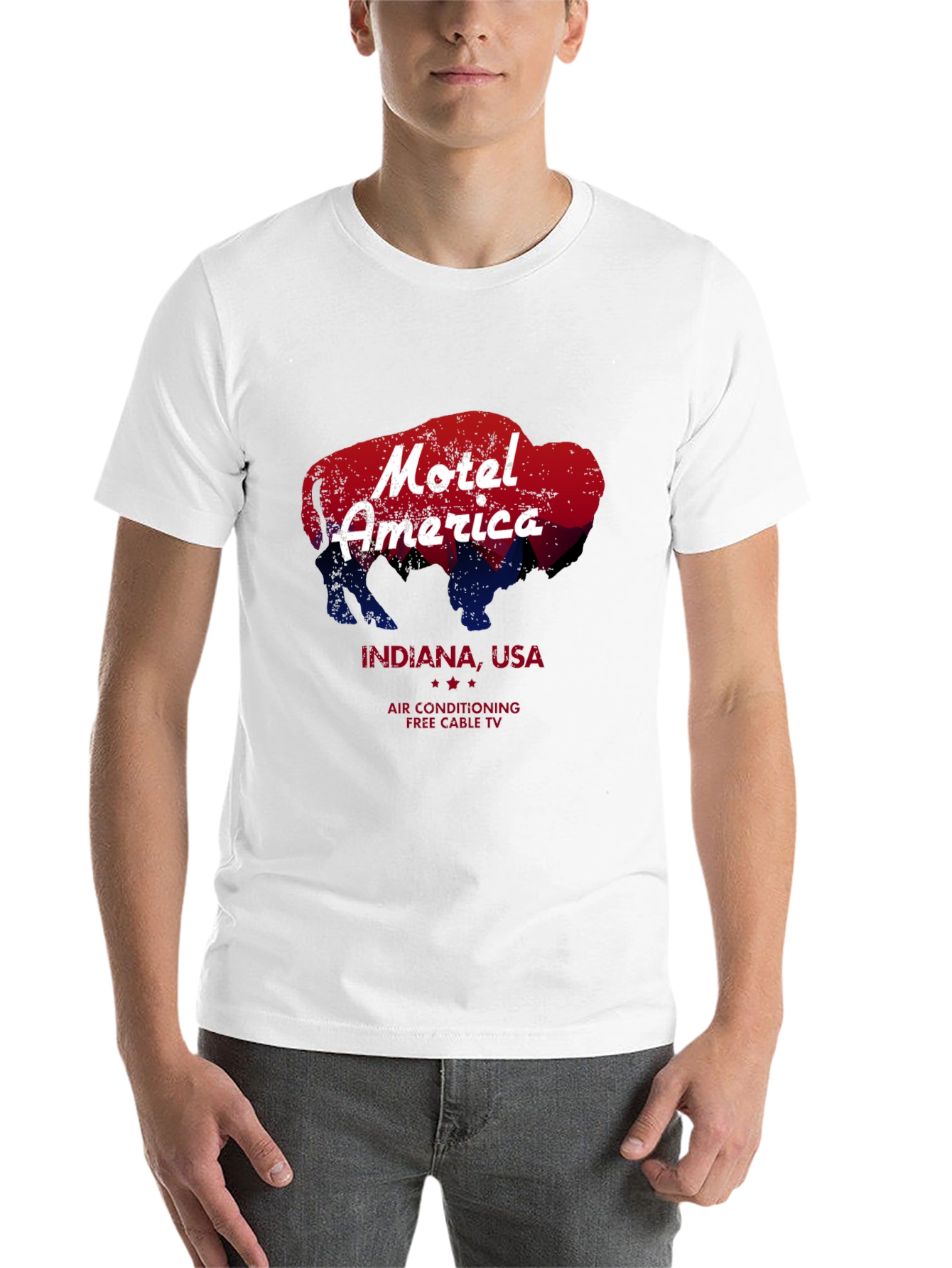 Black Motel America Indiana Bison T-Shirt view 14
