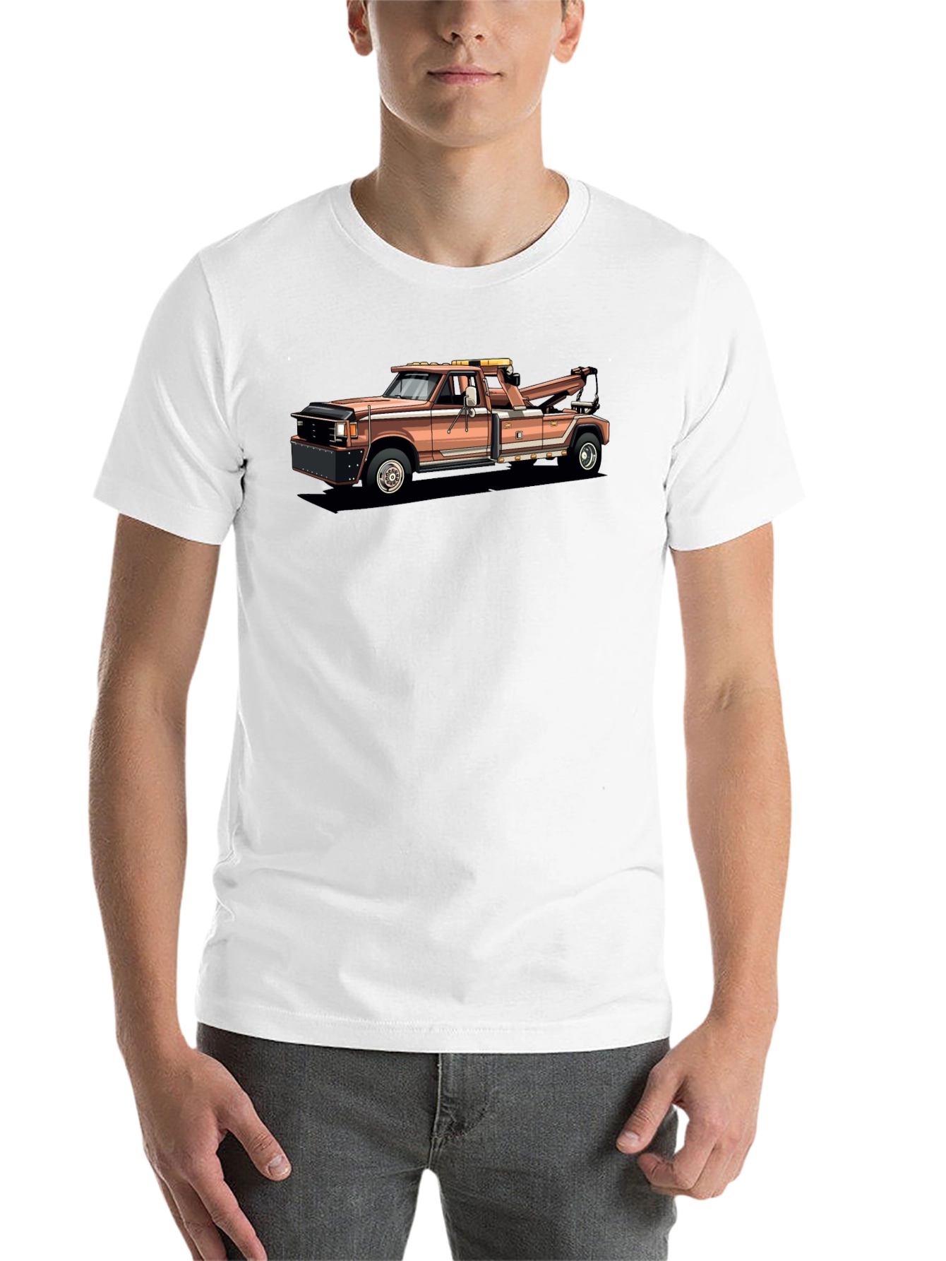 Black Vintage Tow Truck Graphic T-Shirt - Black view 14