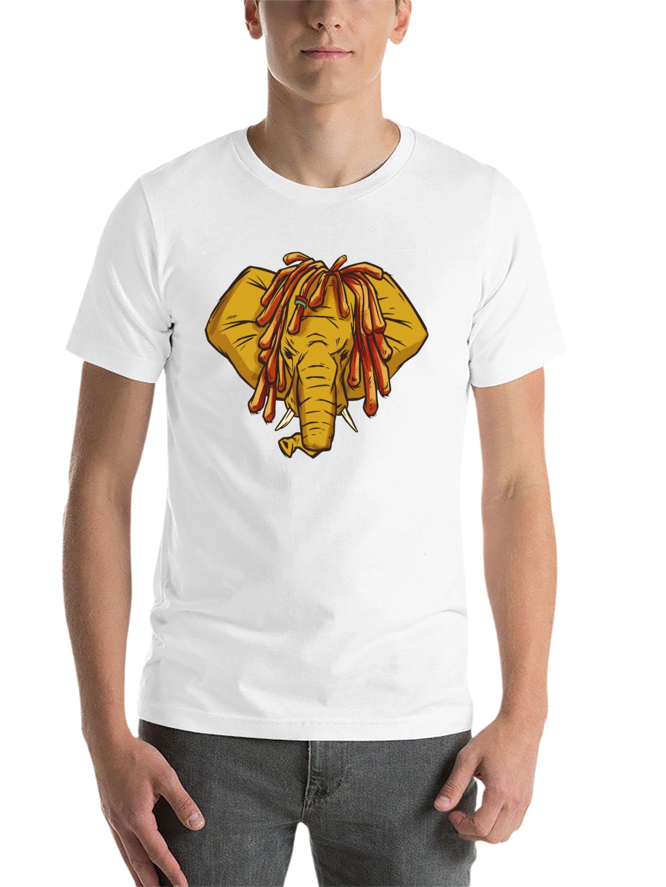 Black Rasta Elephant Graphic Tee - Unique Design! view 14
