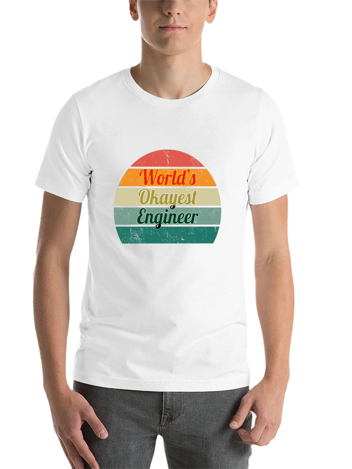 Black World's Okayest Engineer T-Shirt Retro Design view 14