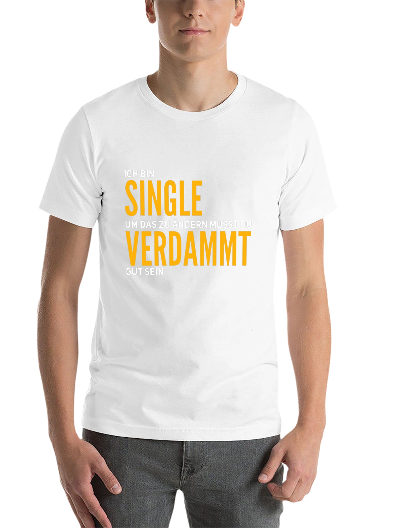 Black Ich Bin Single T-Shirt - Funny German Phrase Tee view 14
