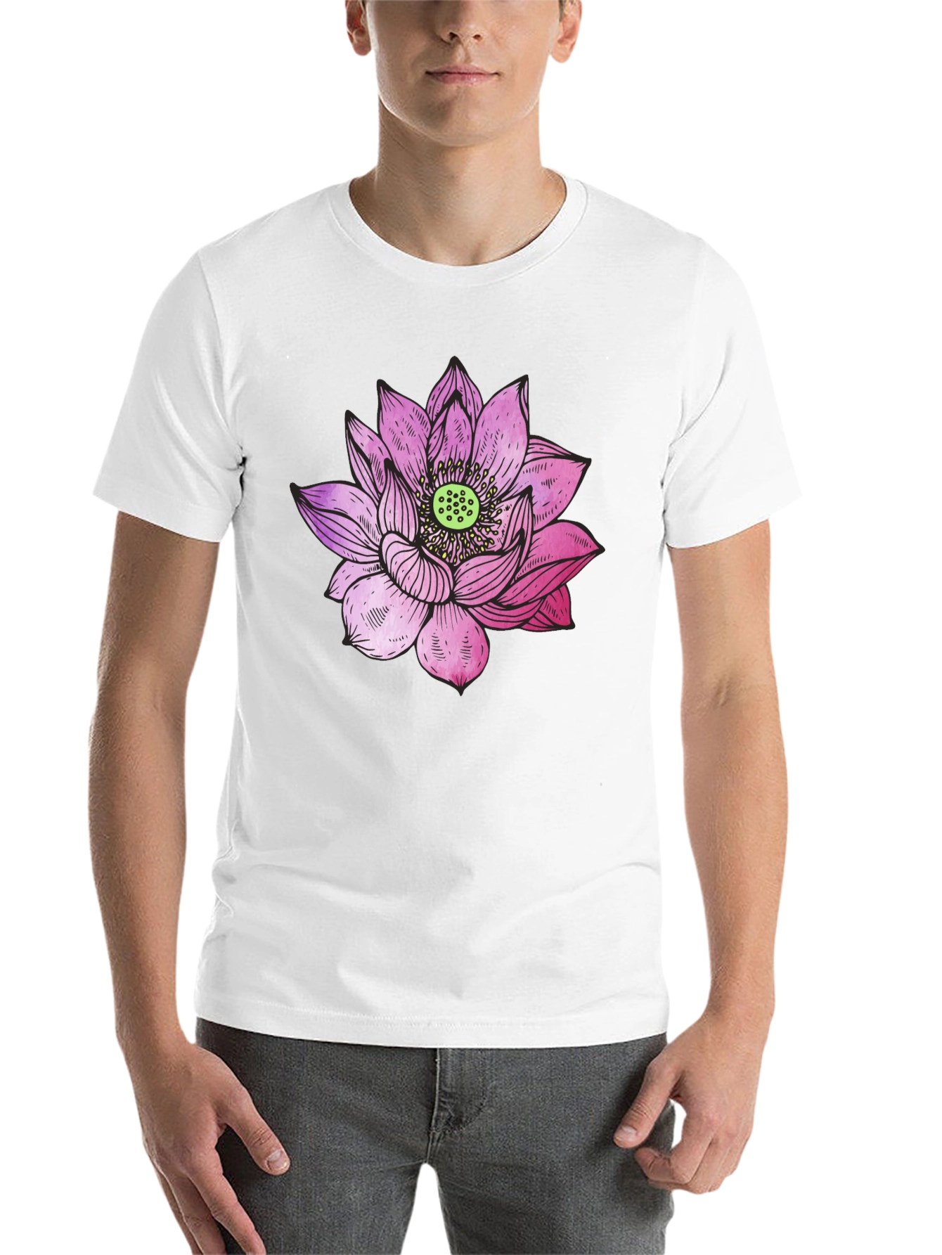 Black Lotus Flower Graphic Tee view 14