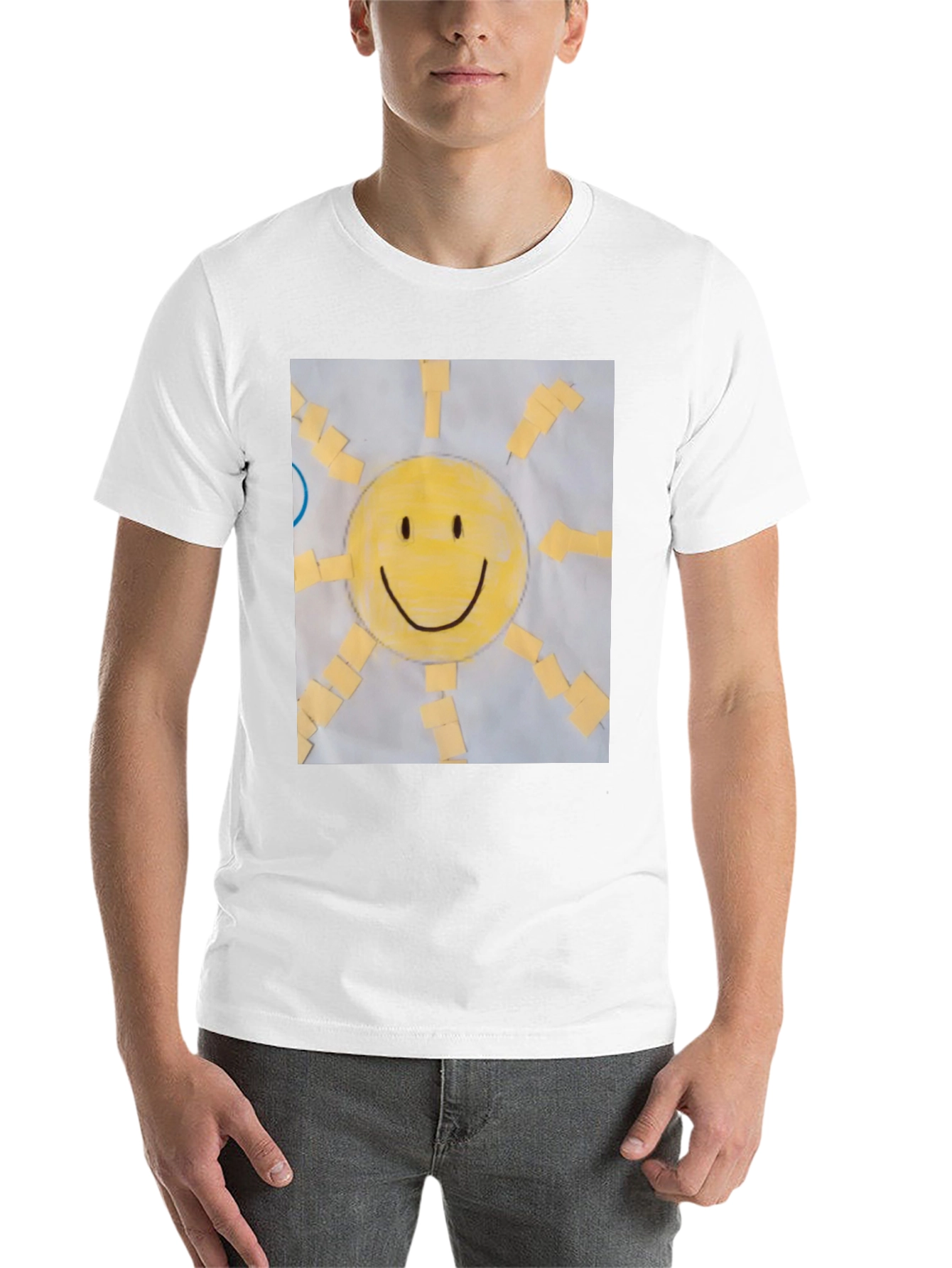 Black Smiley Face Sun Graphic Tee - Cheerful Black T-Shirt view 14