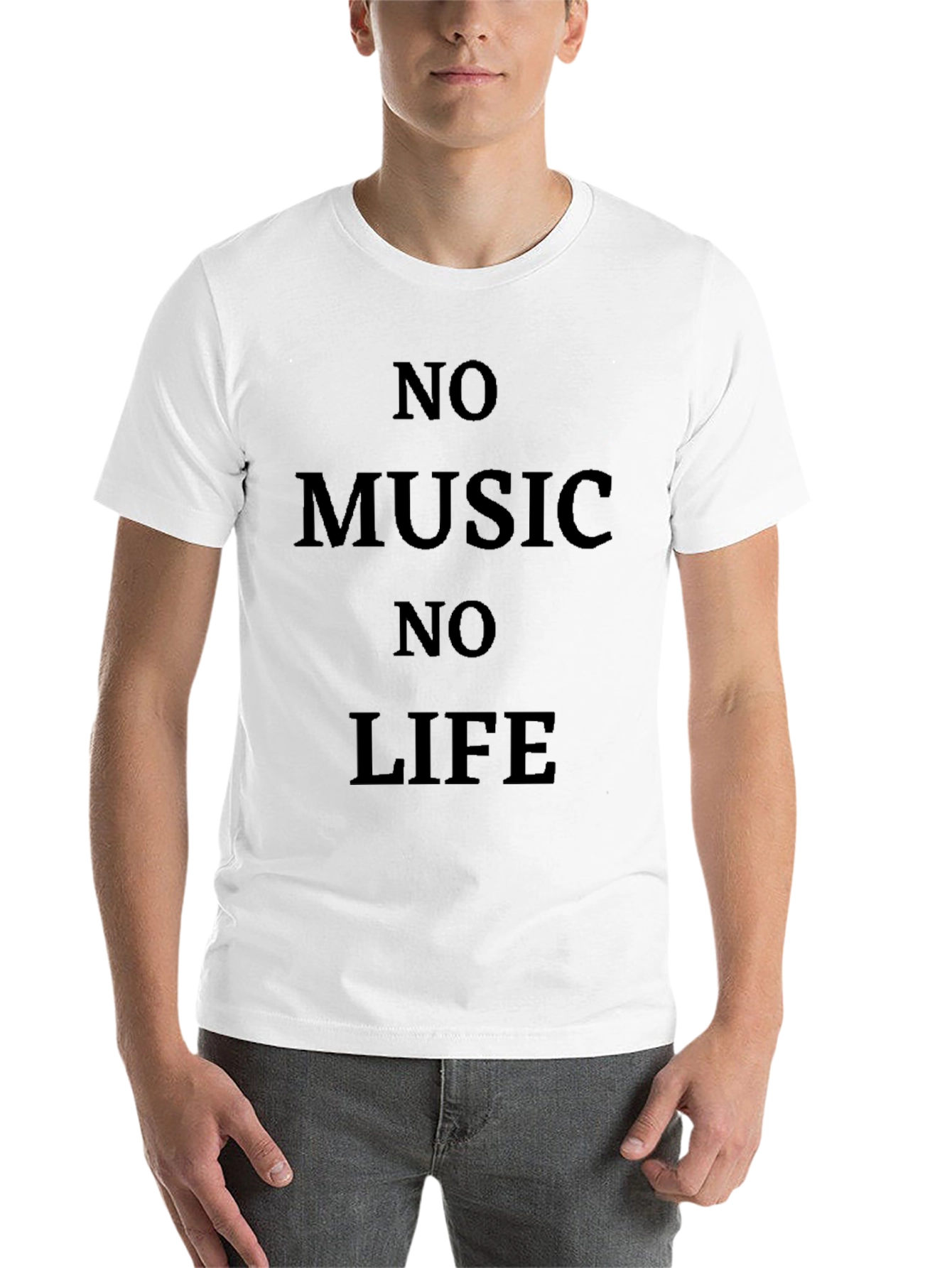 Black No Music No Life Black Graphic T-Shirt view 14
