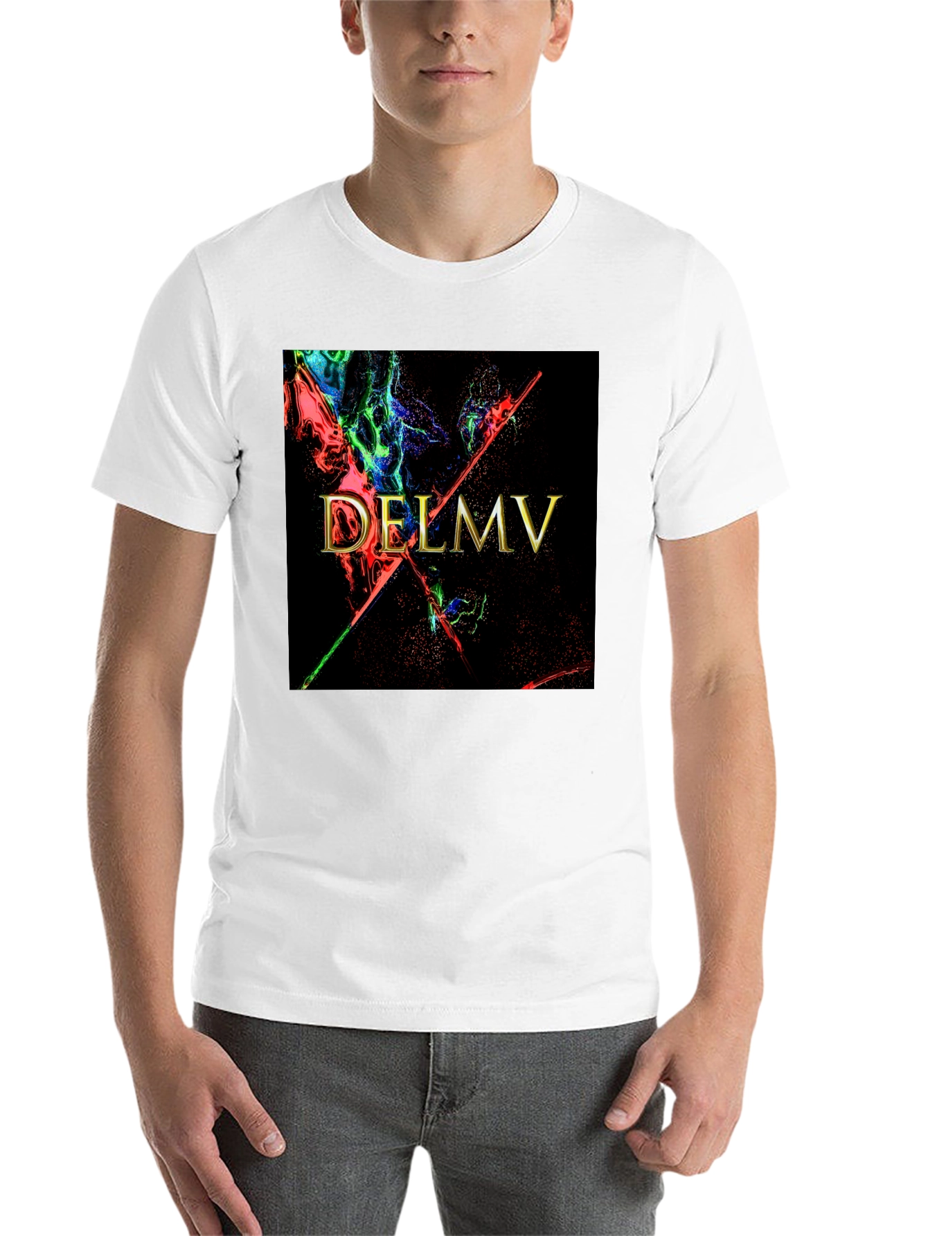Black DELMV Abstract Graphic Black T-Shirt view 14