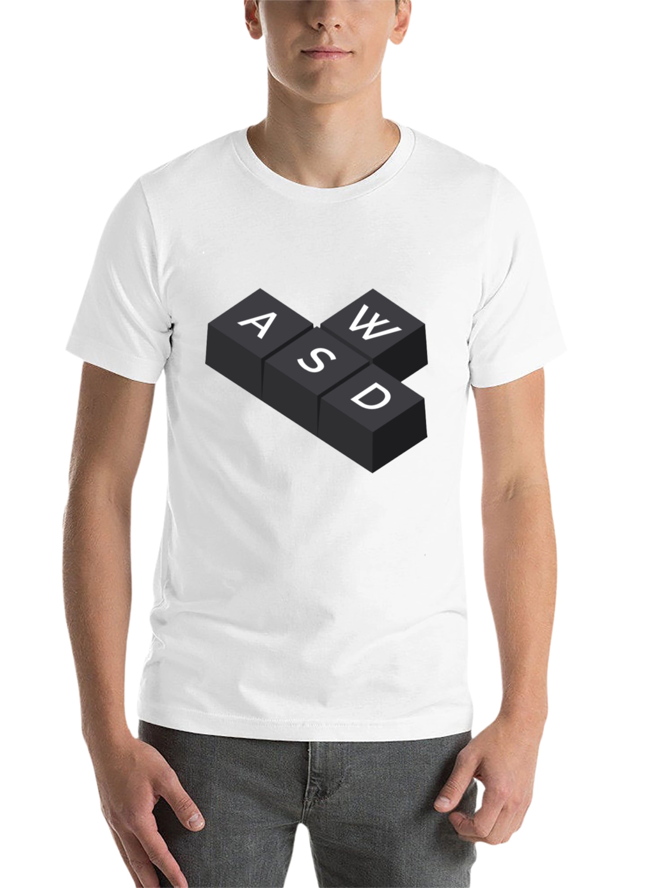 Black WASD Gaming Keys T-Shirt - Black view 14