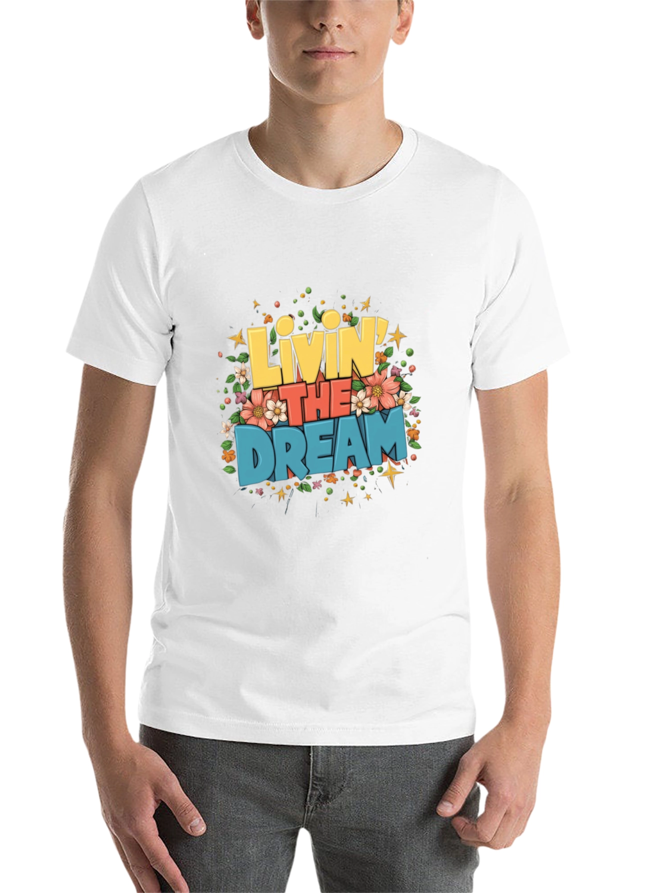 Black Livin' the Dream Graphic T-Shirt view 14