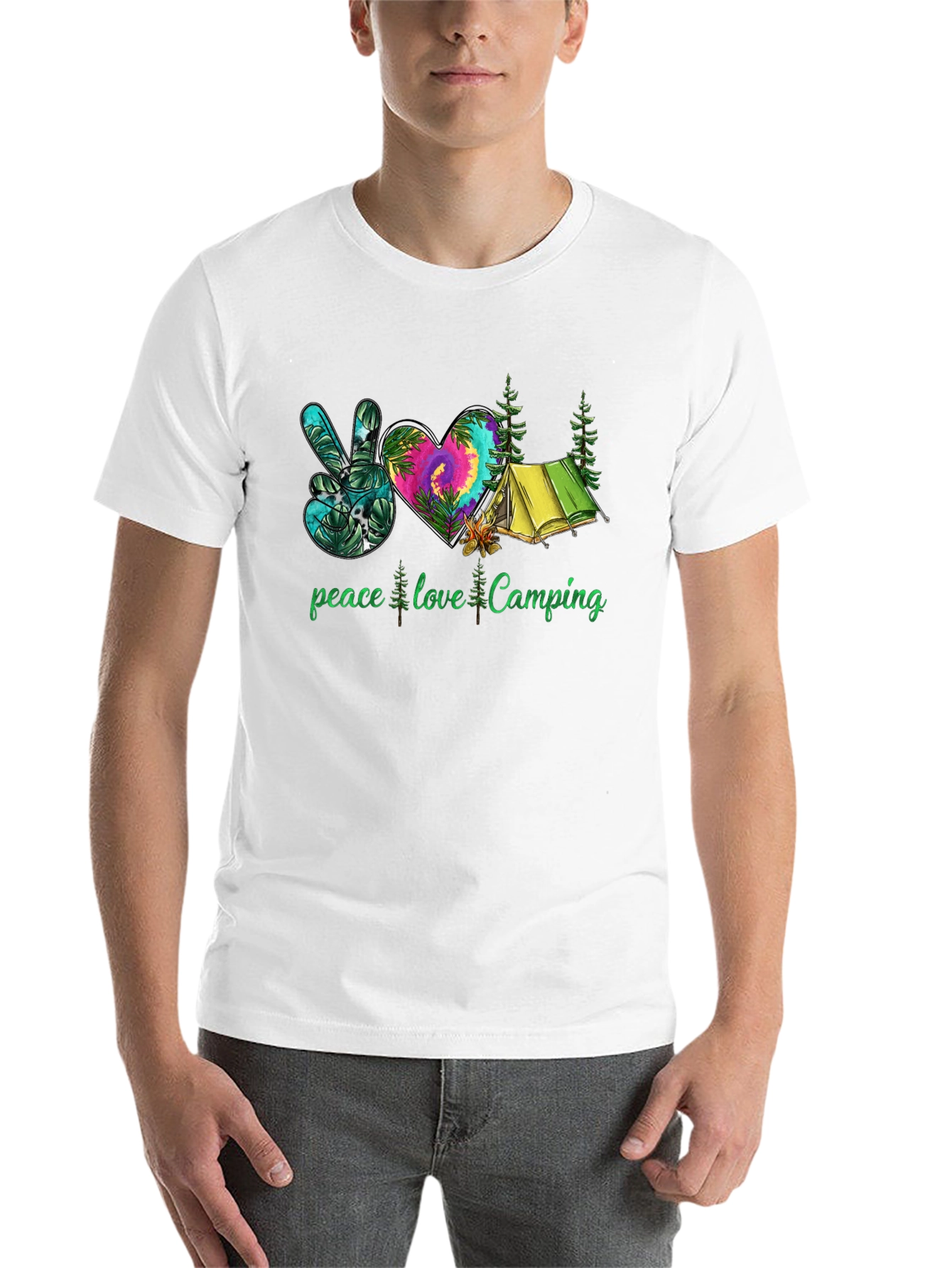 Peace Love Camping Graphic T-Shirt - 14