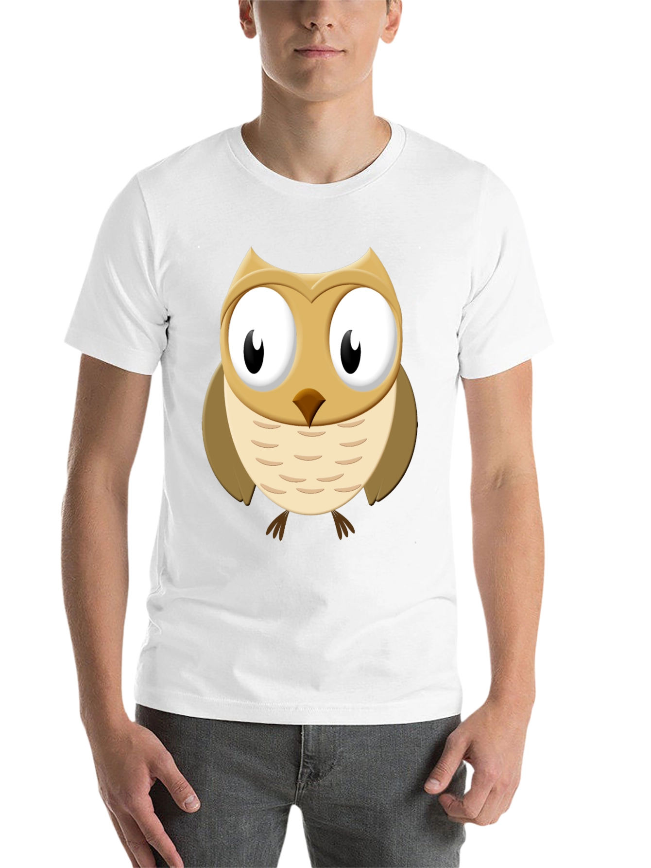 Black Cute Cartoon Owl Graphic Tee - Black Cotton Casual Shirt view 14
