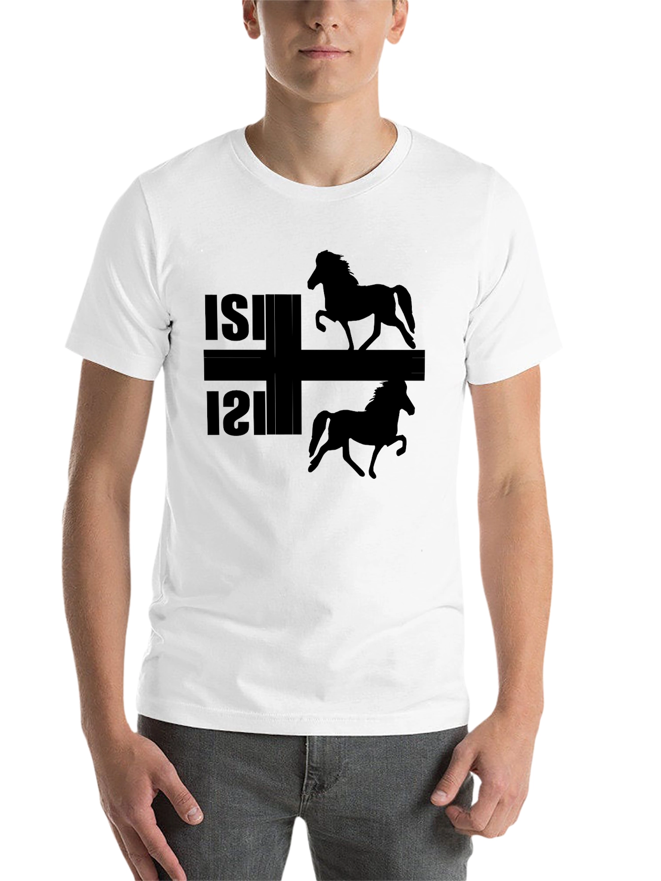 Icelandic Horse Black T-Shirt  - 14