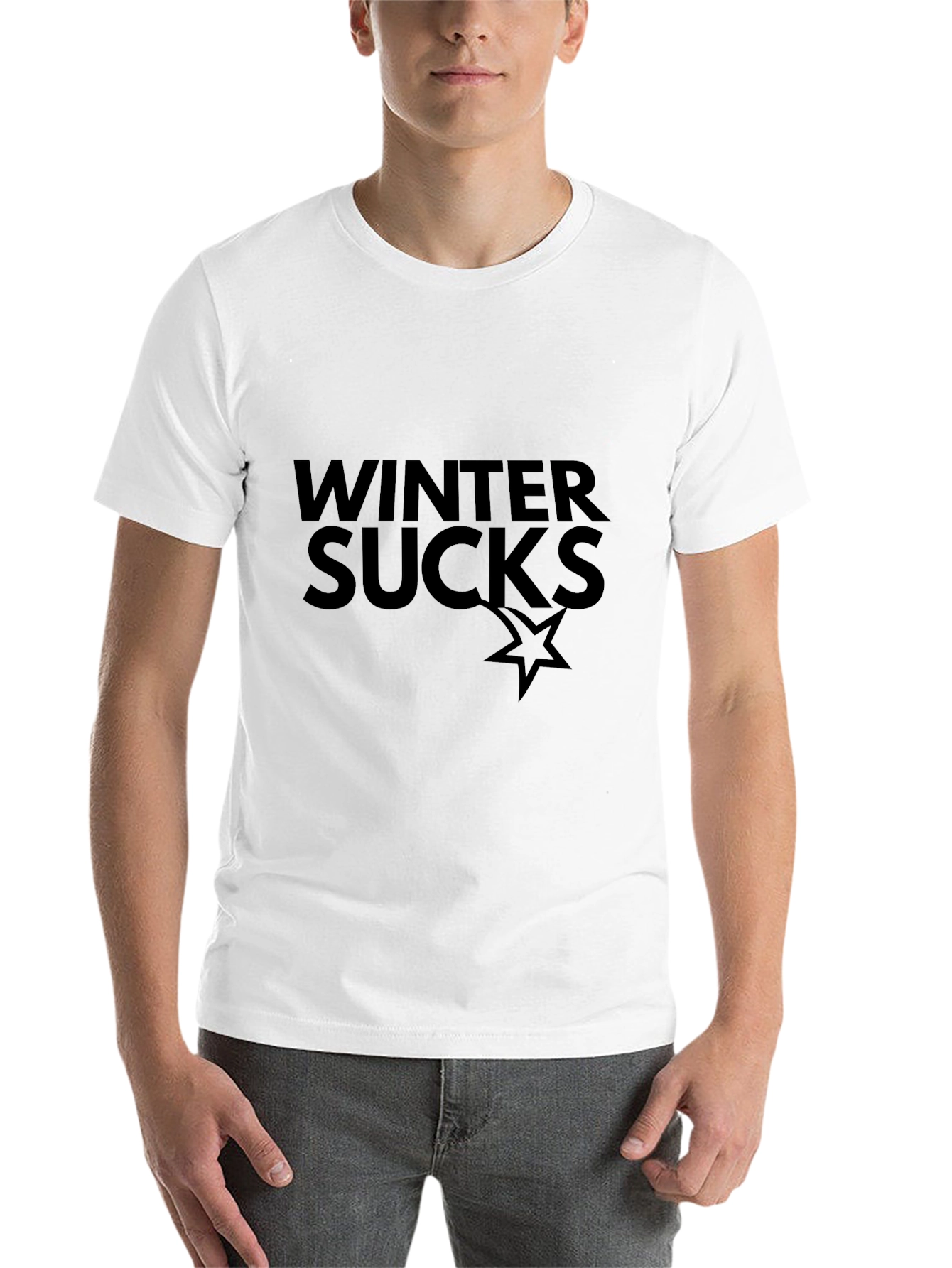 Black Winter Sucks Graphic Tee - Black Cotton Comfort view 14