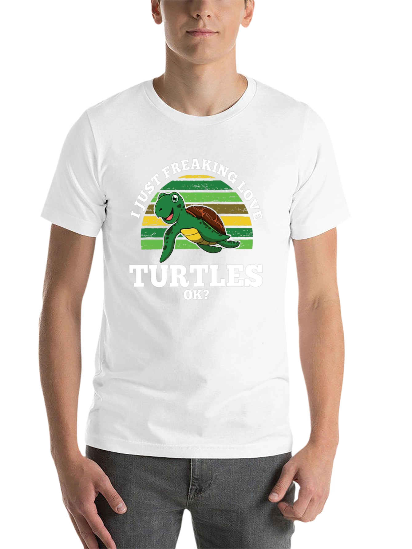 Black I Just Freaking Love Turtles Graphic T-Shirt view 14